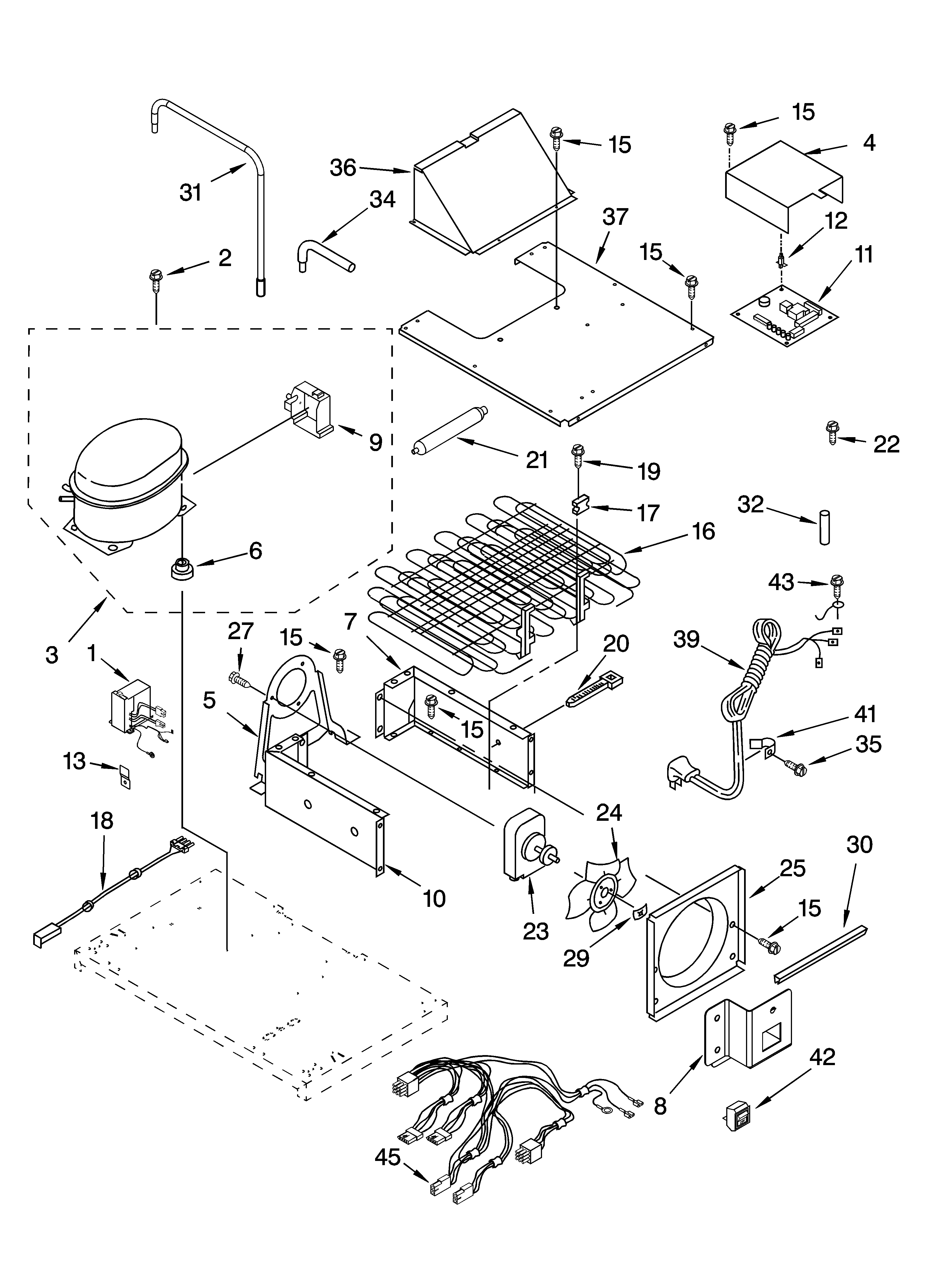 KitchenAid KBLS36FMB02 upper unit parts diagram