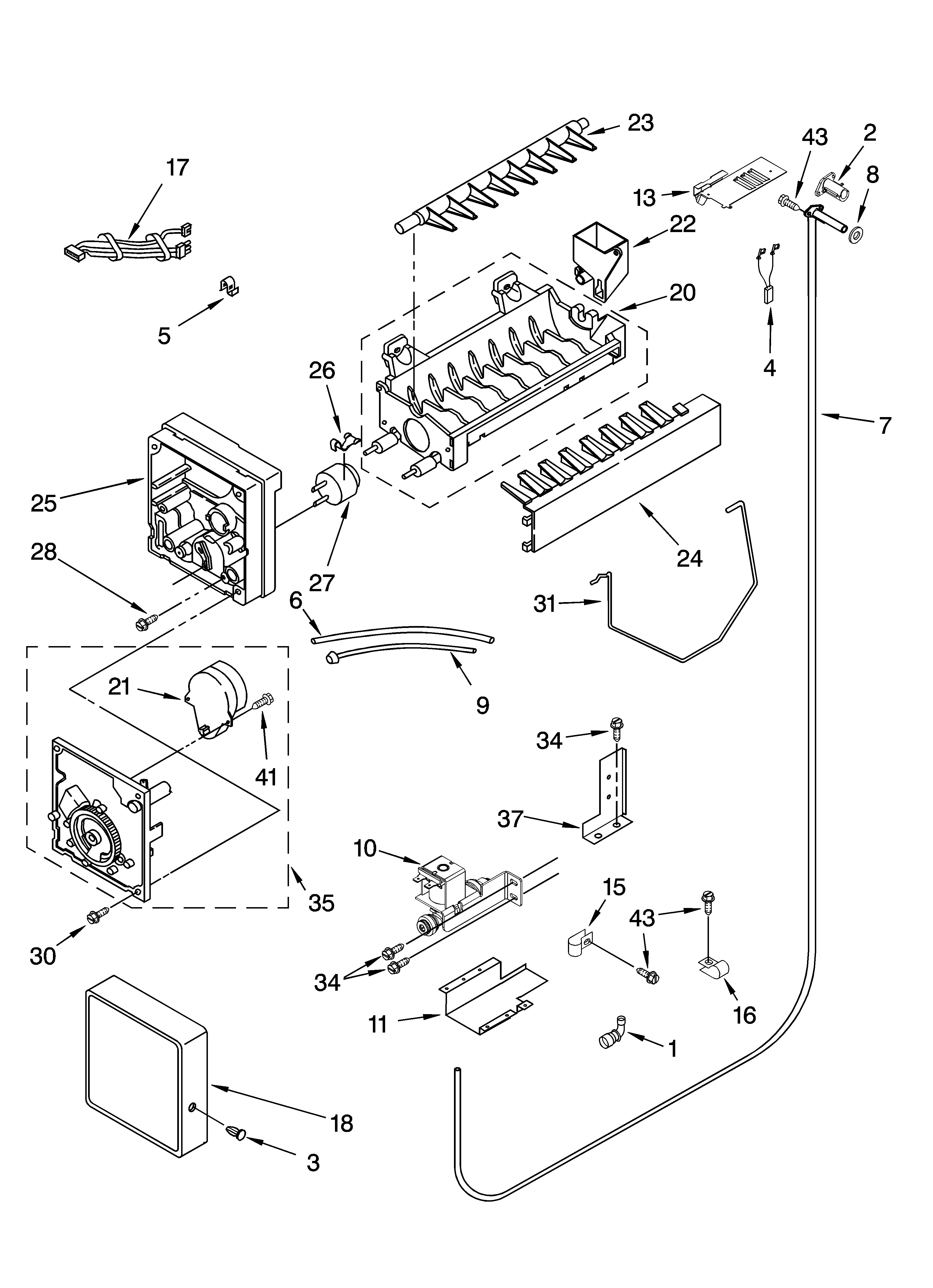 KitchenAid KBLS36FMB02 icemaker parts diagram