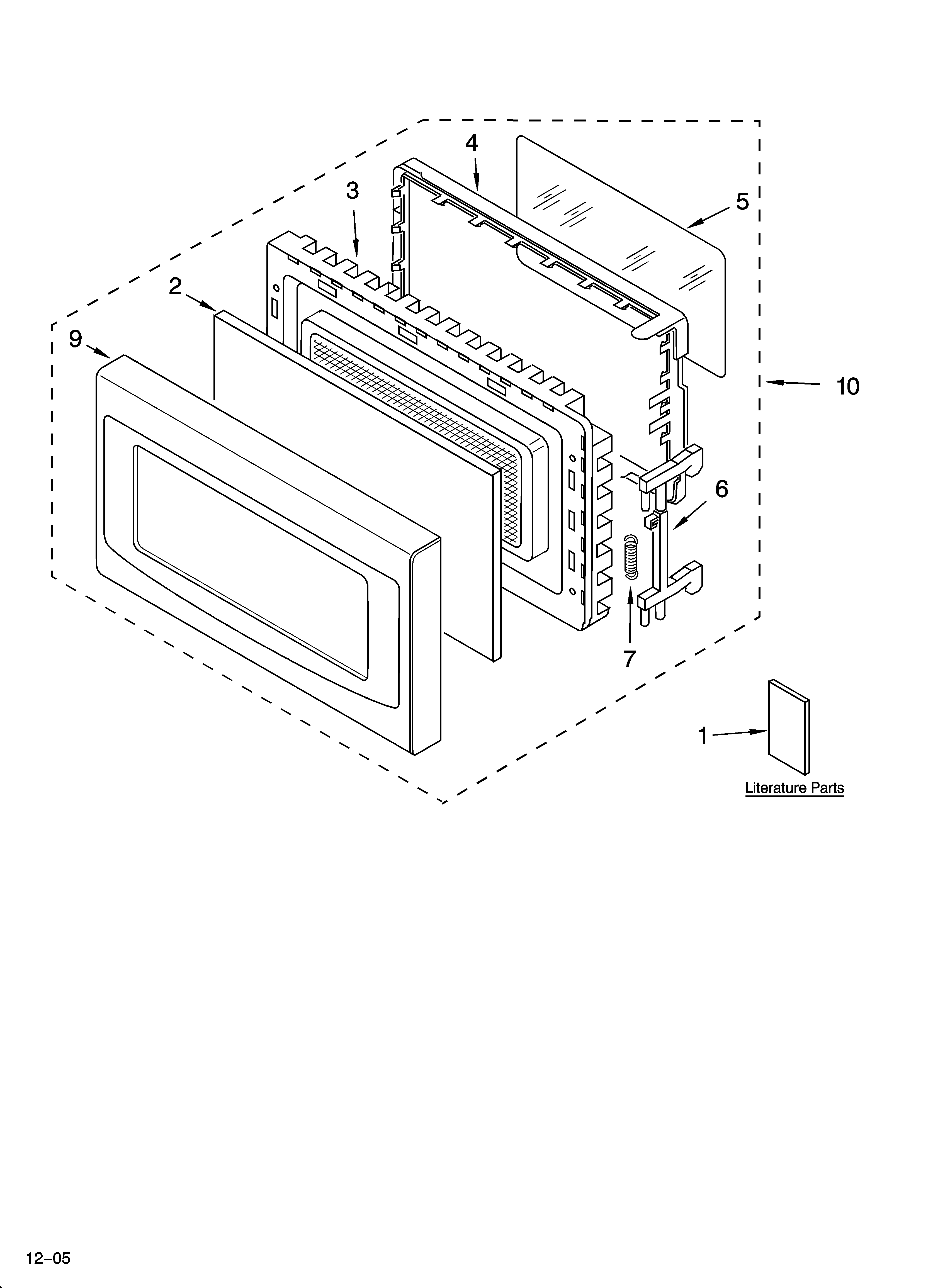 KitchenAid KCMS185JBT5 door parts diagram