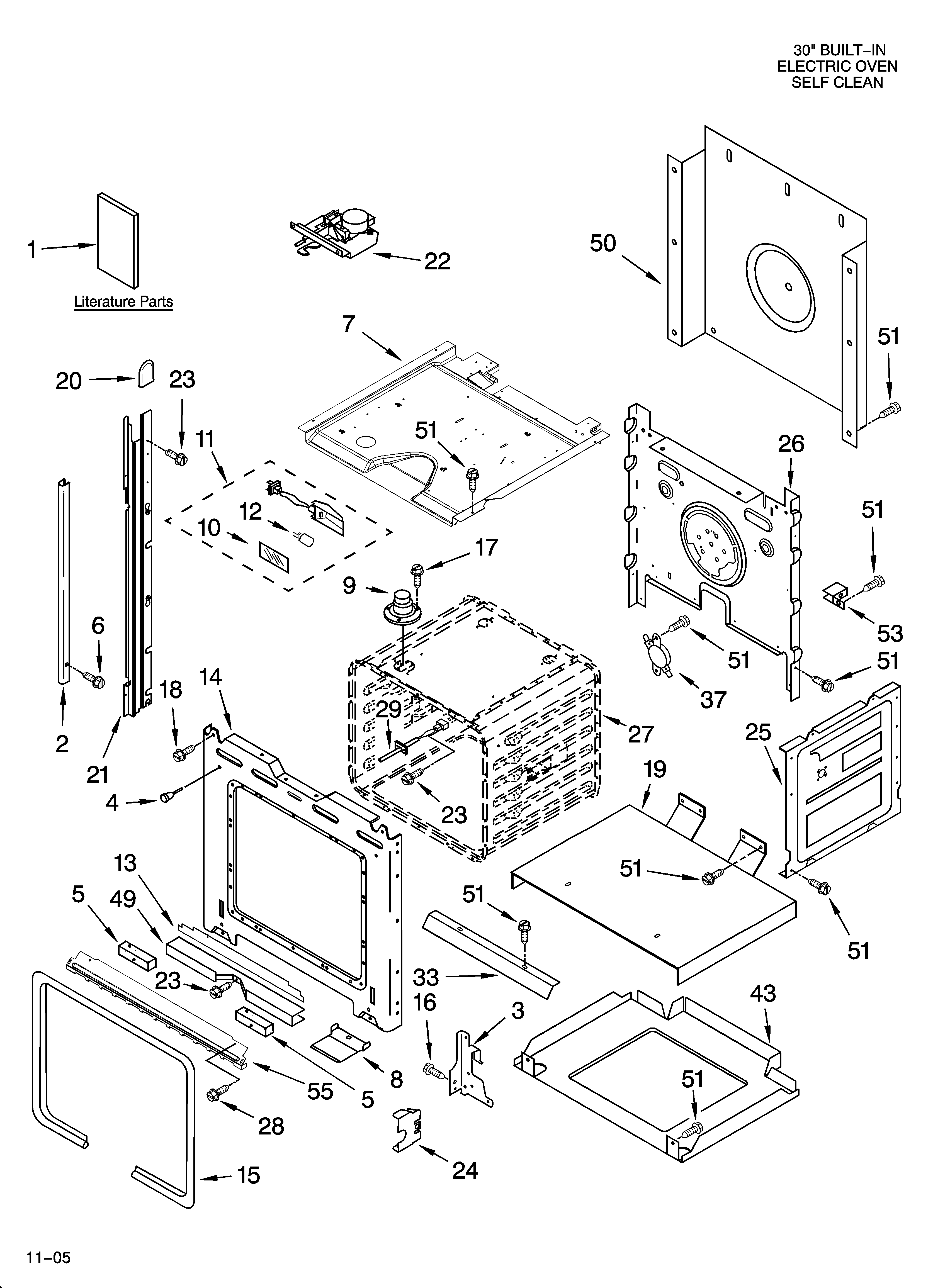 KitchenAid KEBC141KBL05 oven parts diagram