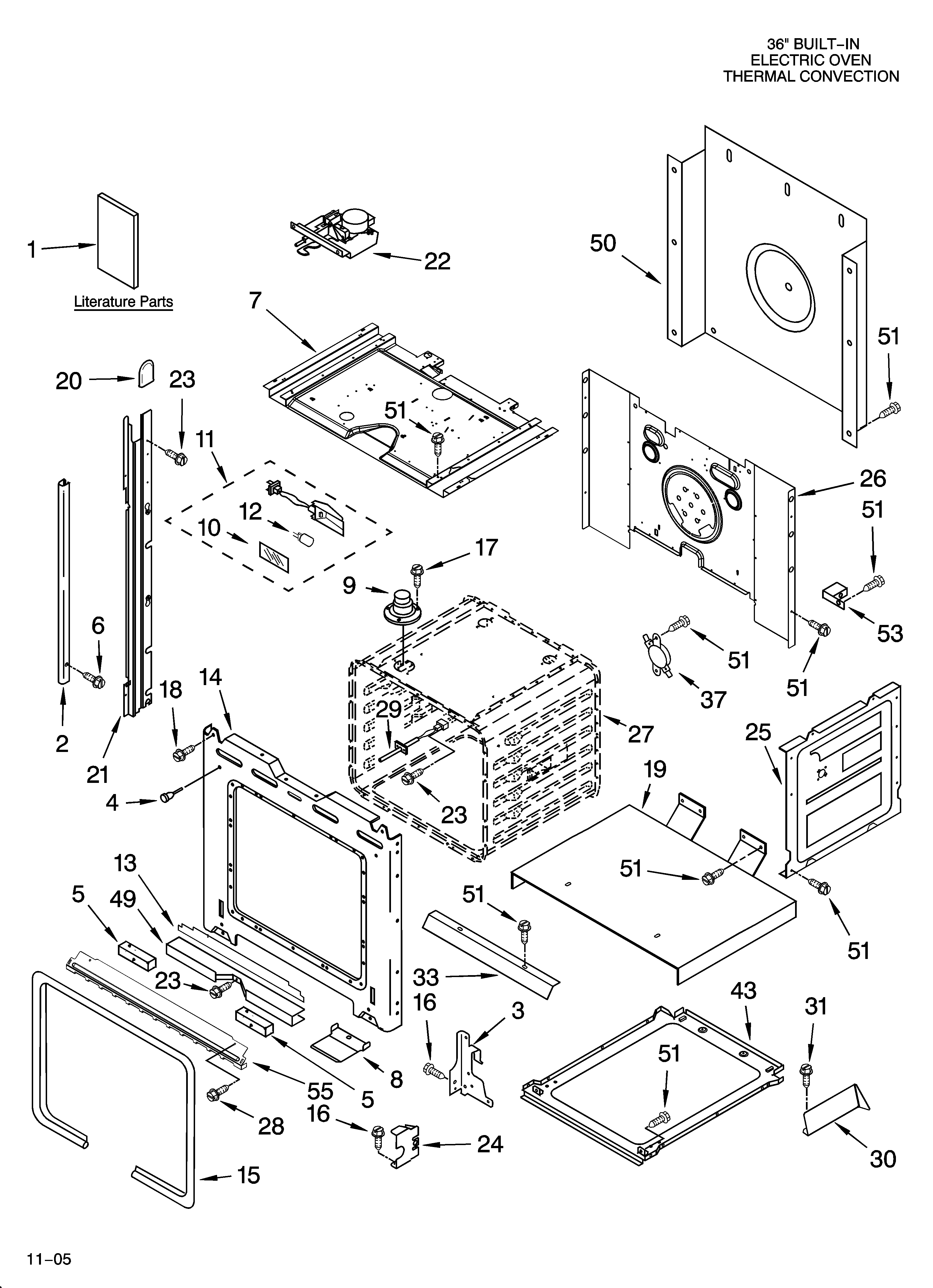 KitchenAid KEBC167MSS01 oven parts diagram