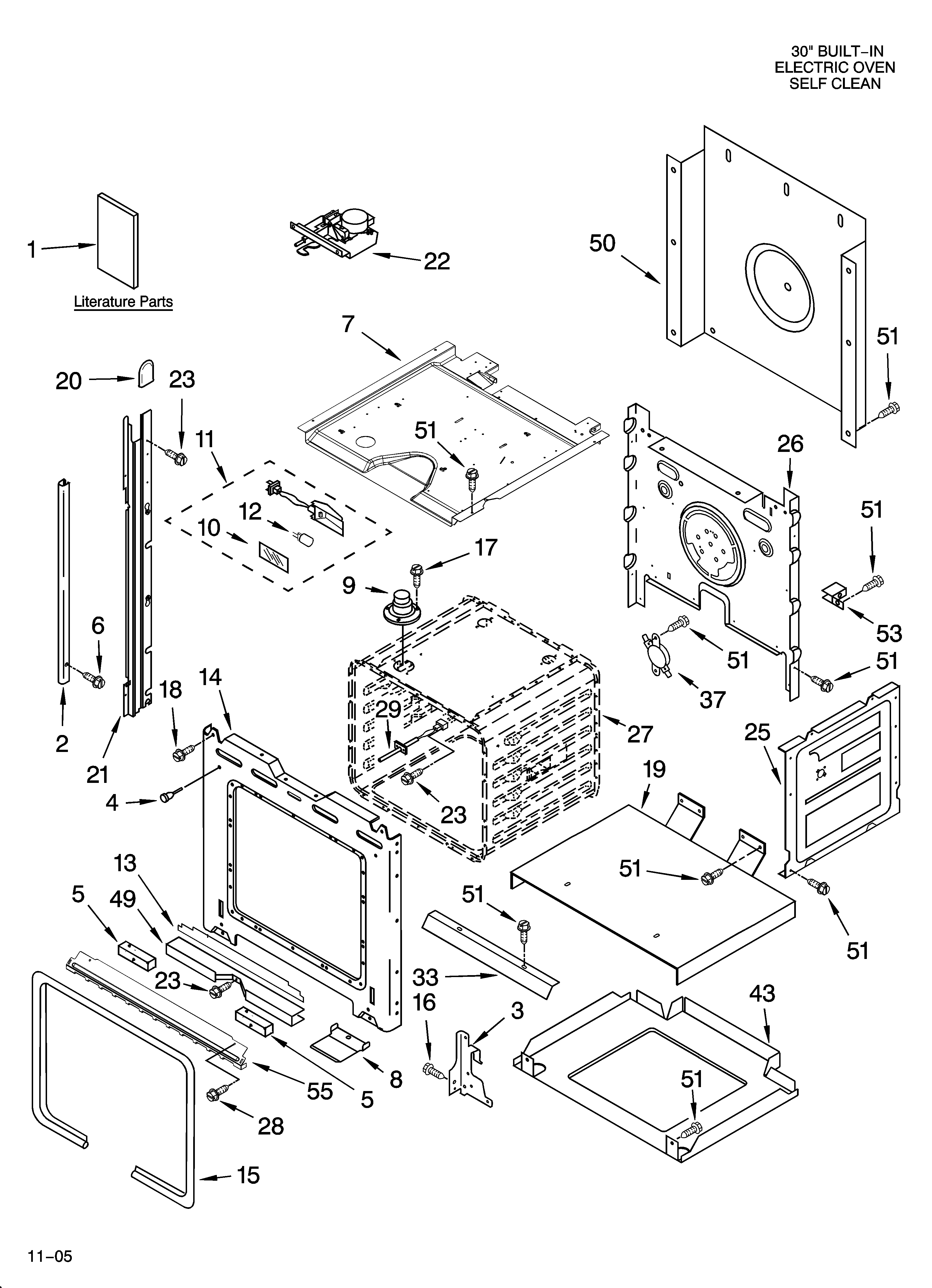 KitchenAid KEBC177KBL05 oven parts diagram