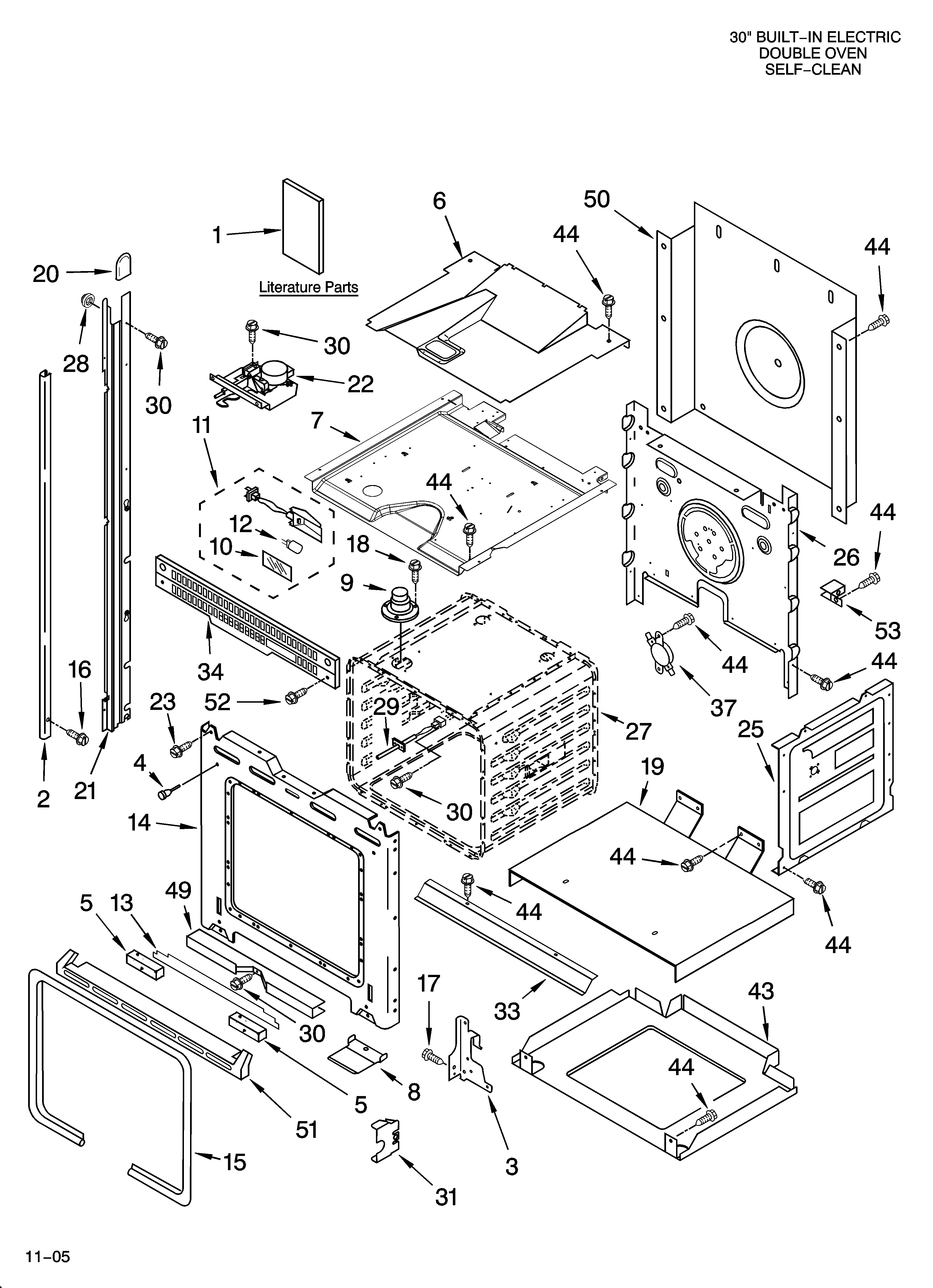 KitchenAid KEBC276KSS05 oven parts diagram