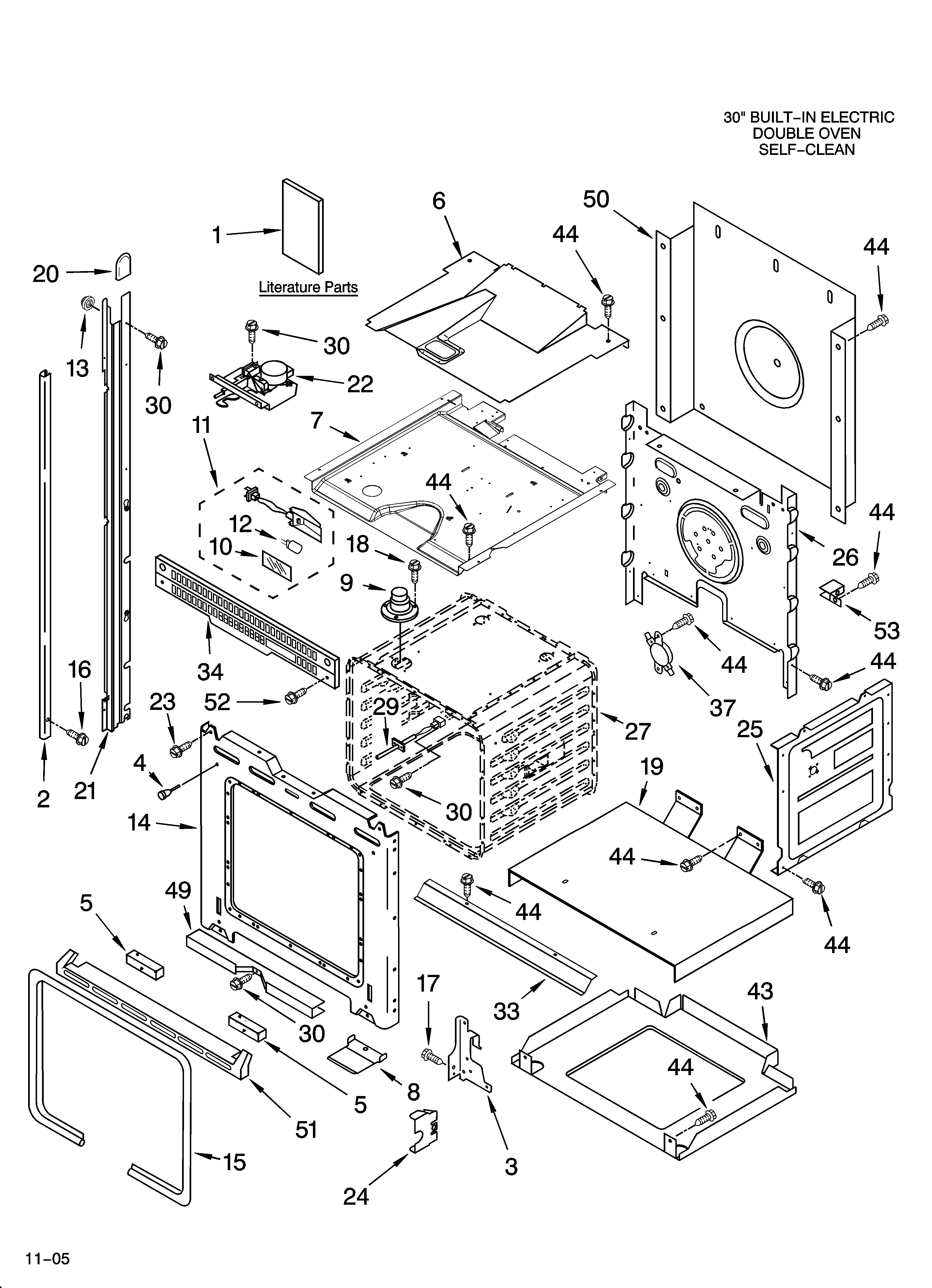KitchenAid KEBC278KBL04 oven parts diagram