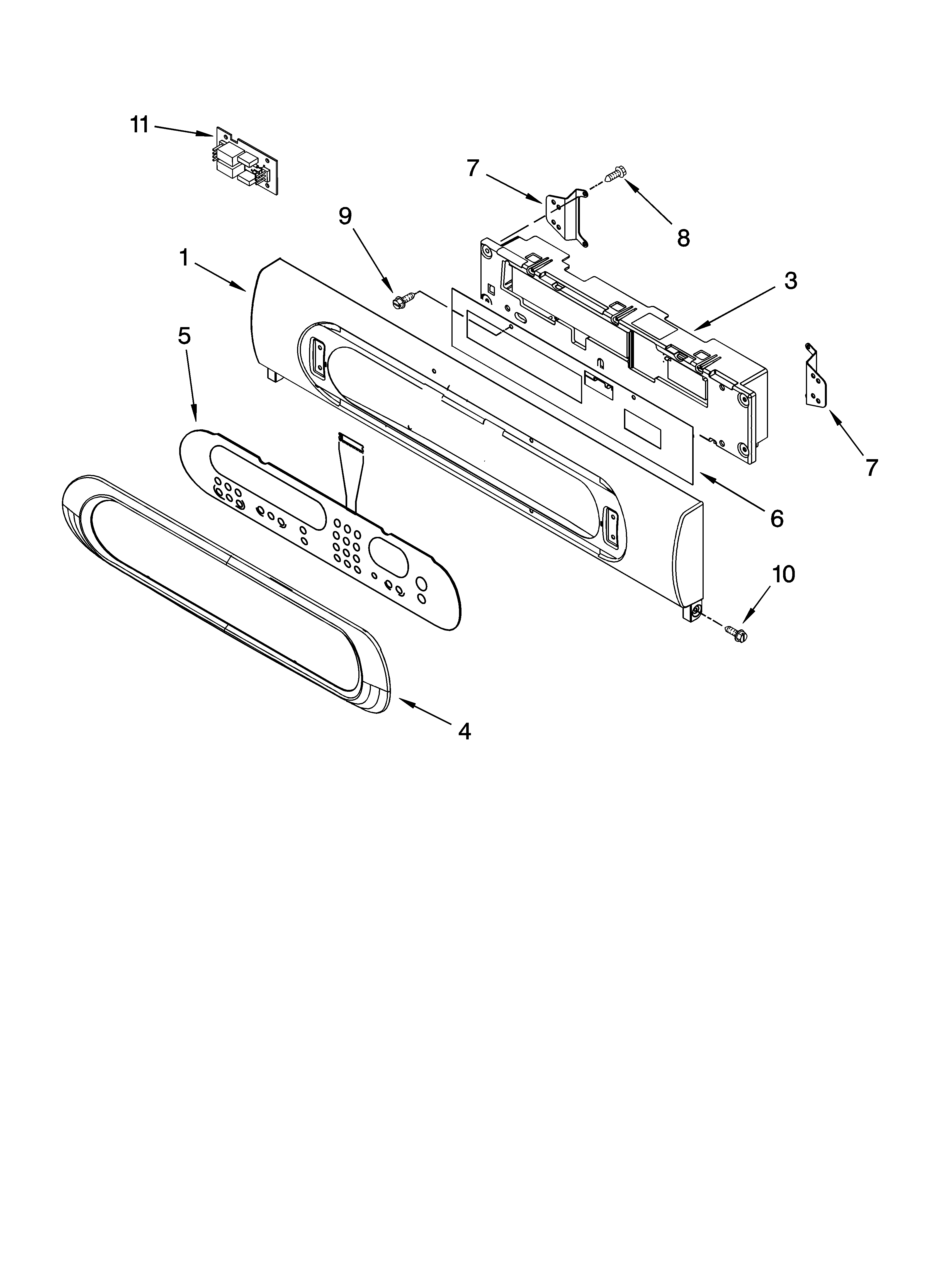 KitchenAid KEBV208MSS03 control panel parts diagram