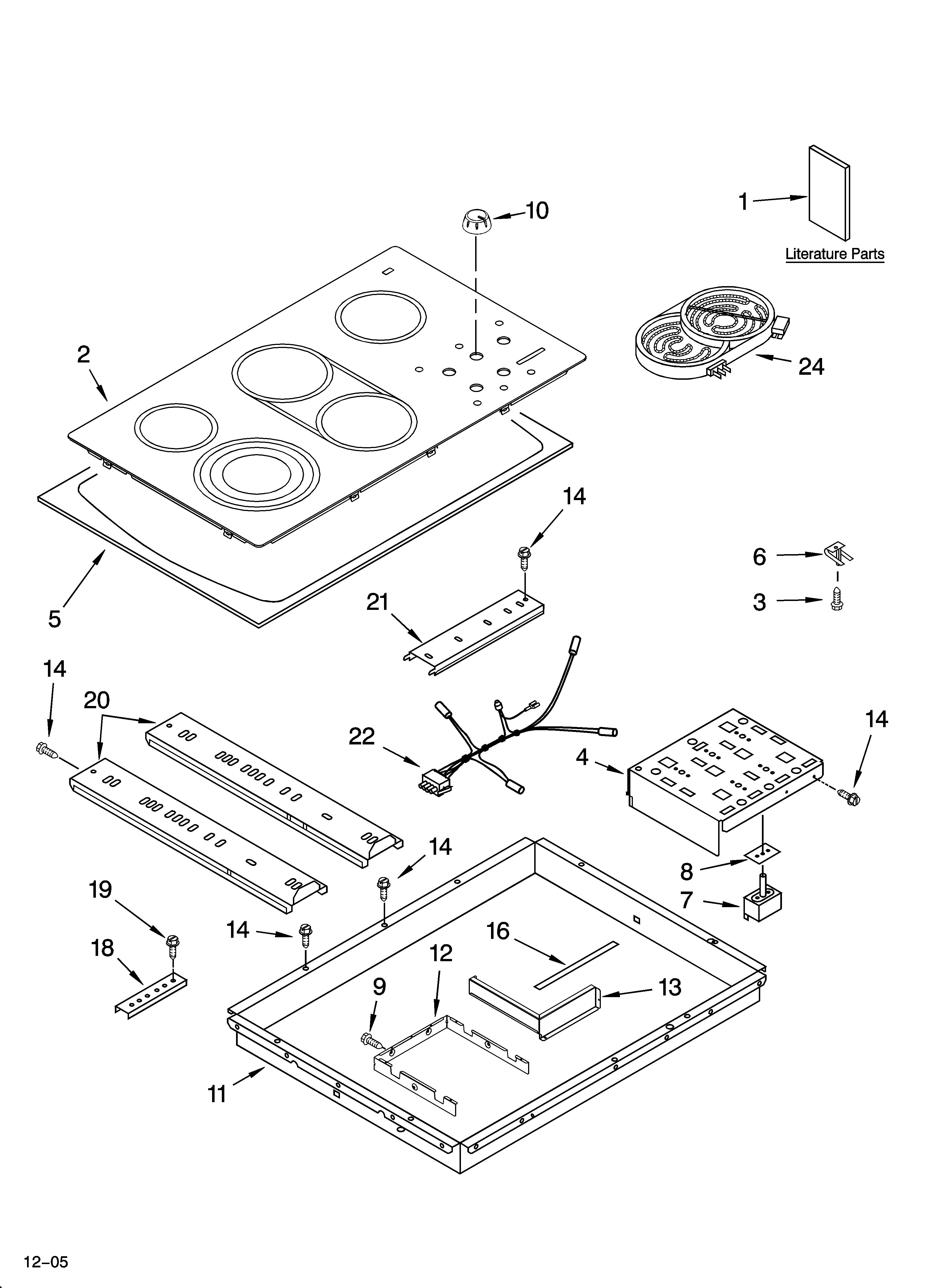 KitchenAid KECC566RSS01 cooktop parts, optional parts diagram