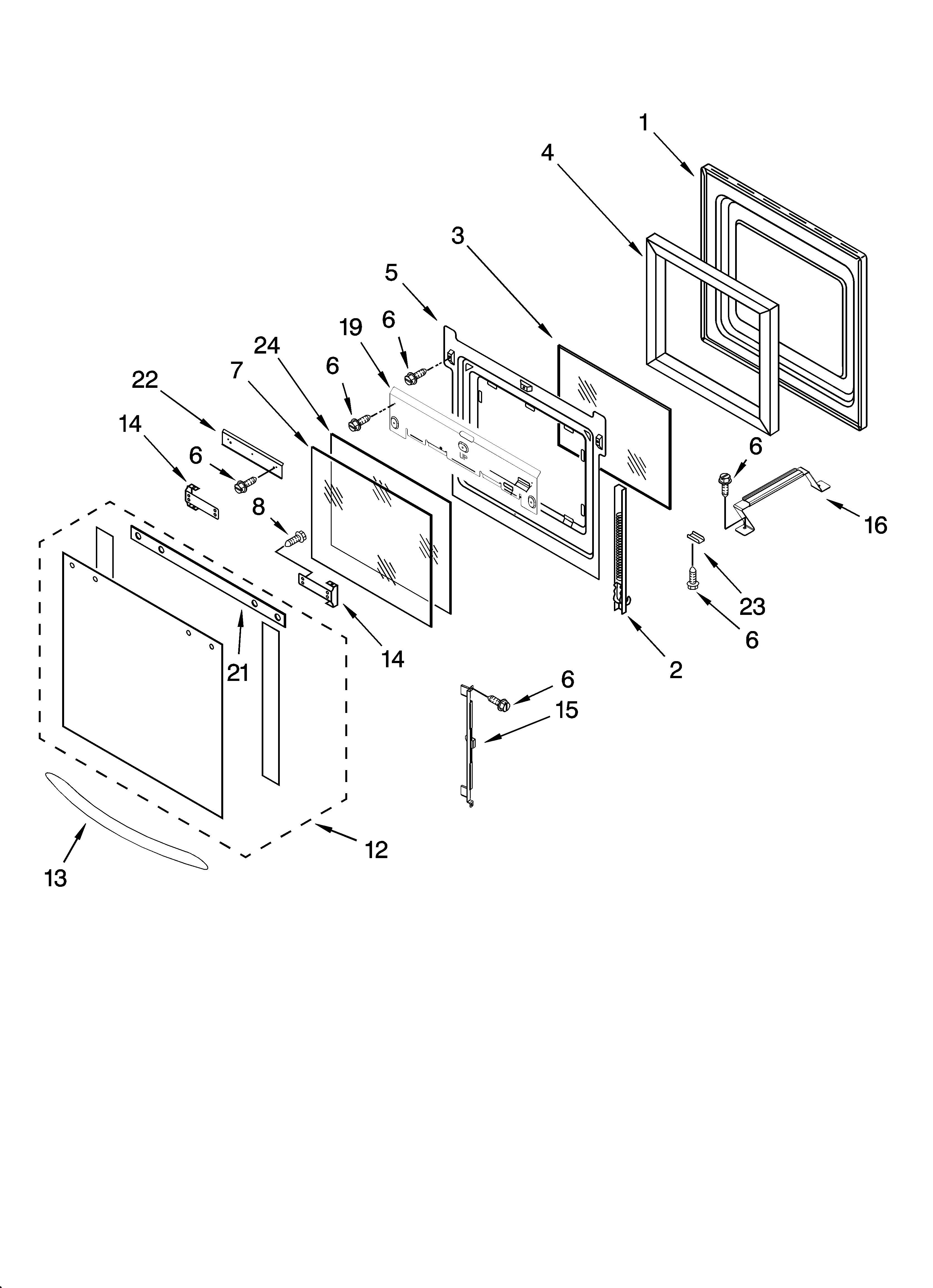 KitchenAid KEHC379JBT07 oven door parts diagram
