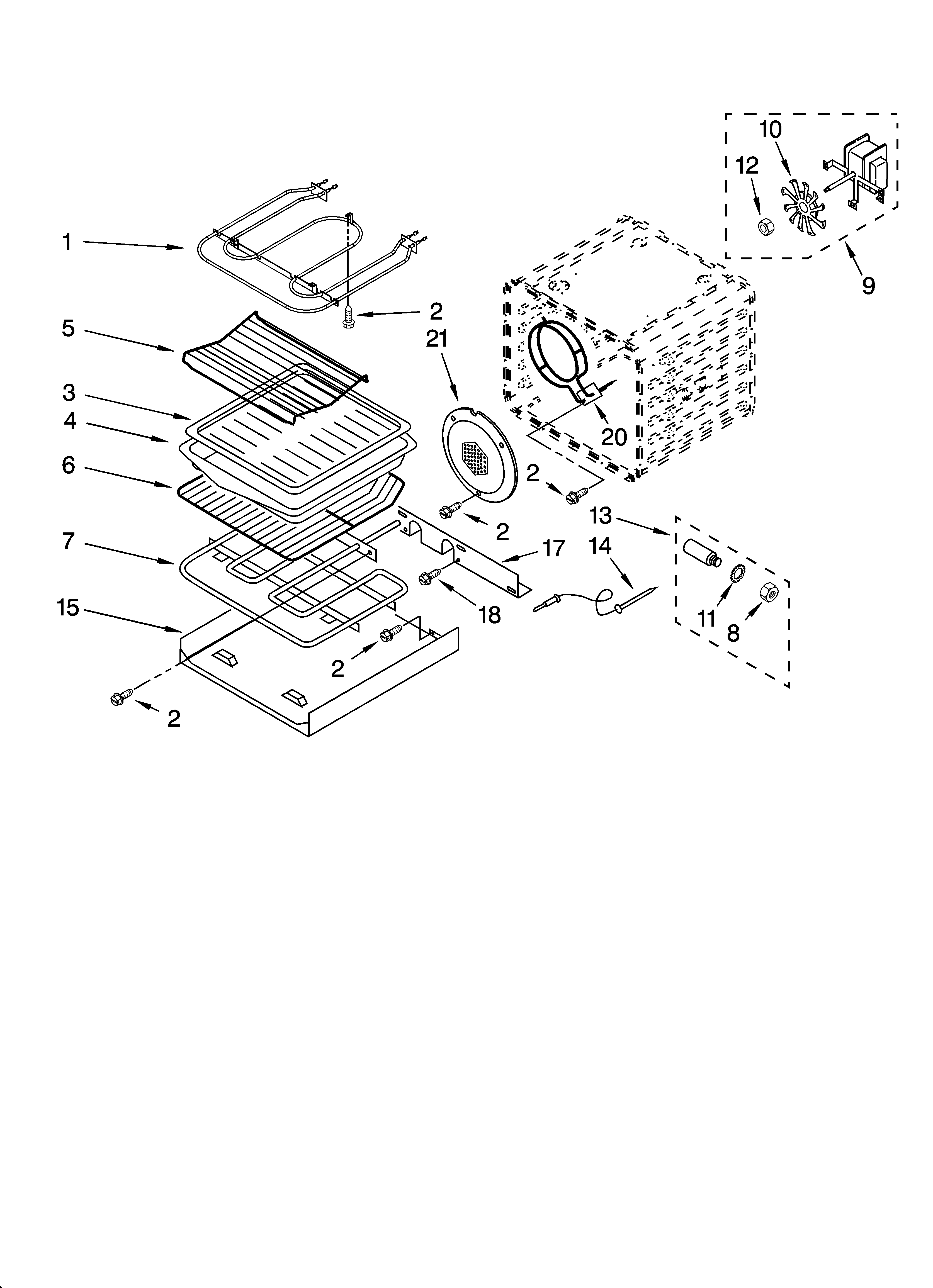 KitchenAid KEHC379JSS08 internal oven parts diagram