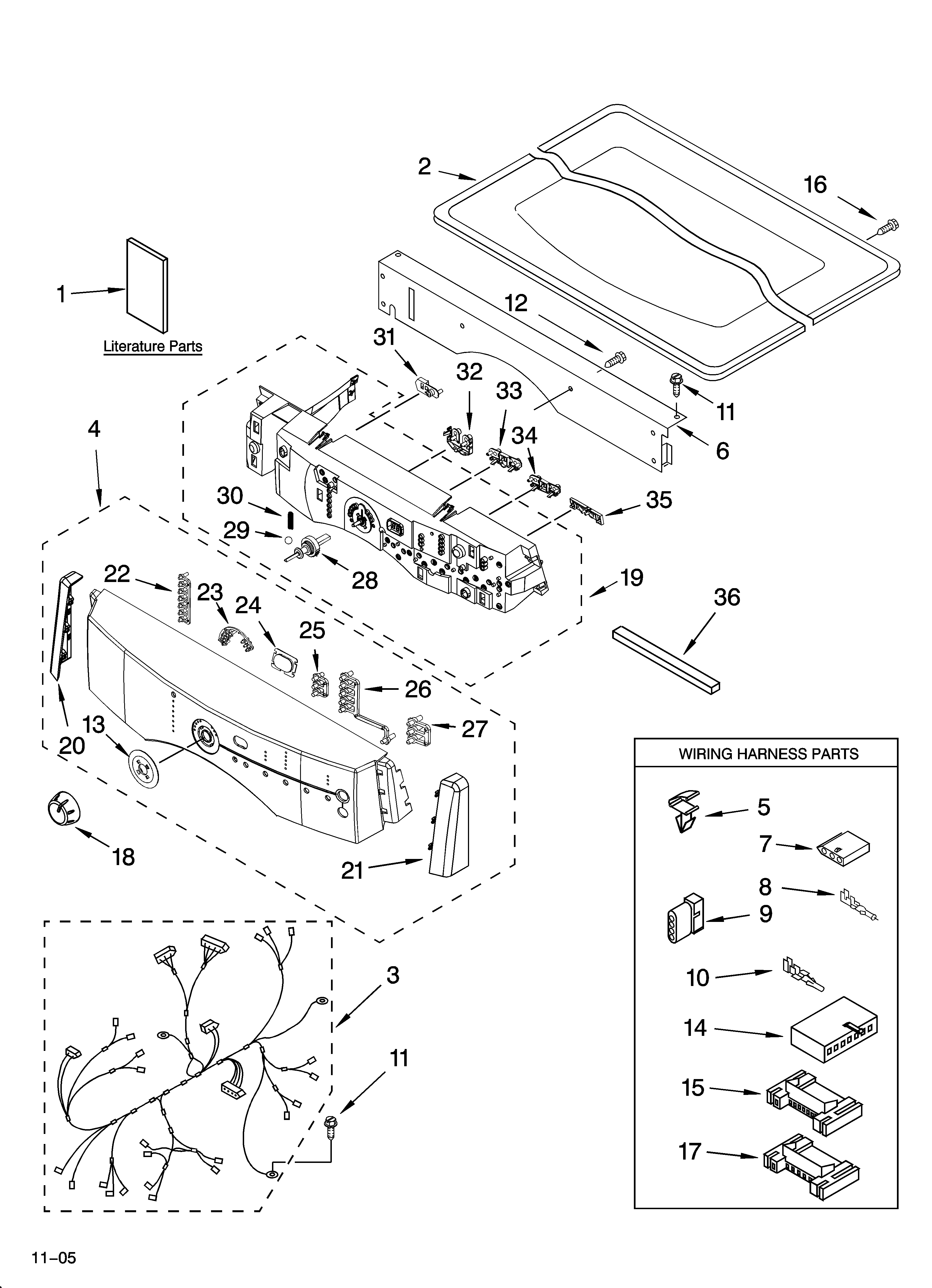 KitchenAid KEHS02RMT1 top and console parts diagram