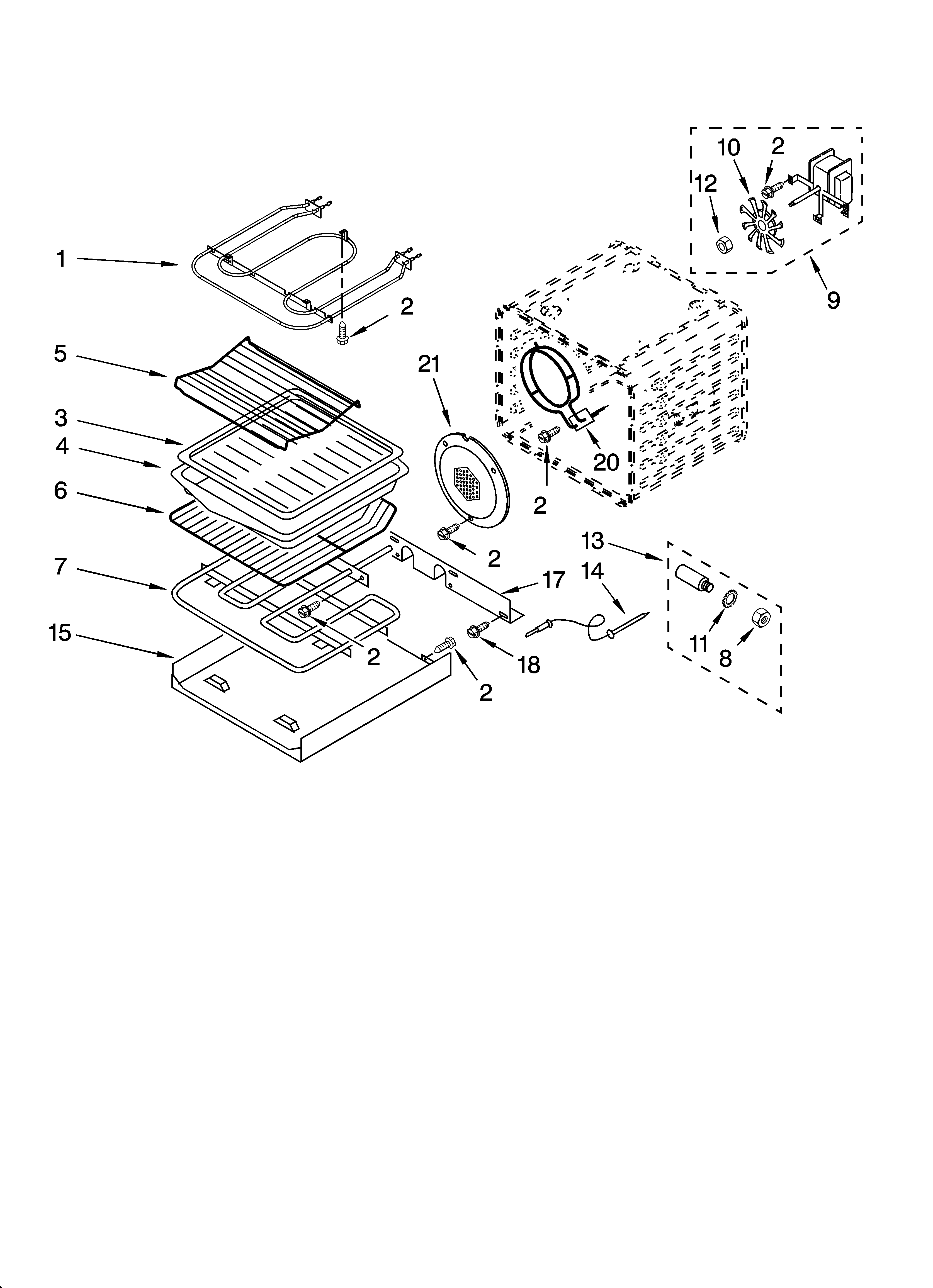 KitchenAid KEHV309PMT02 internal oven parts diagram