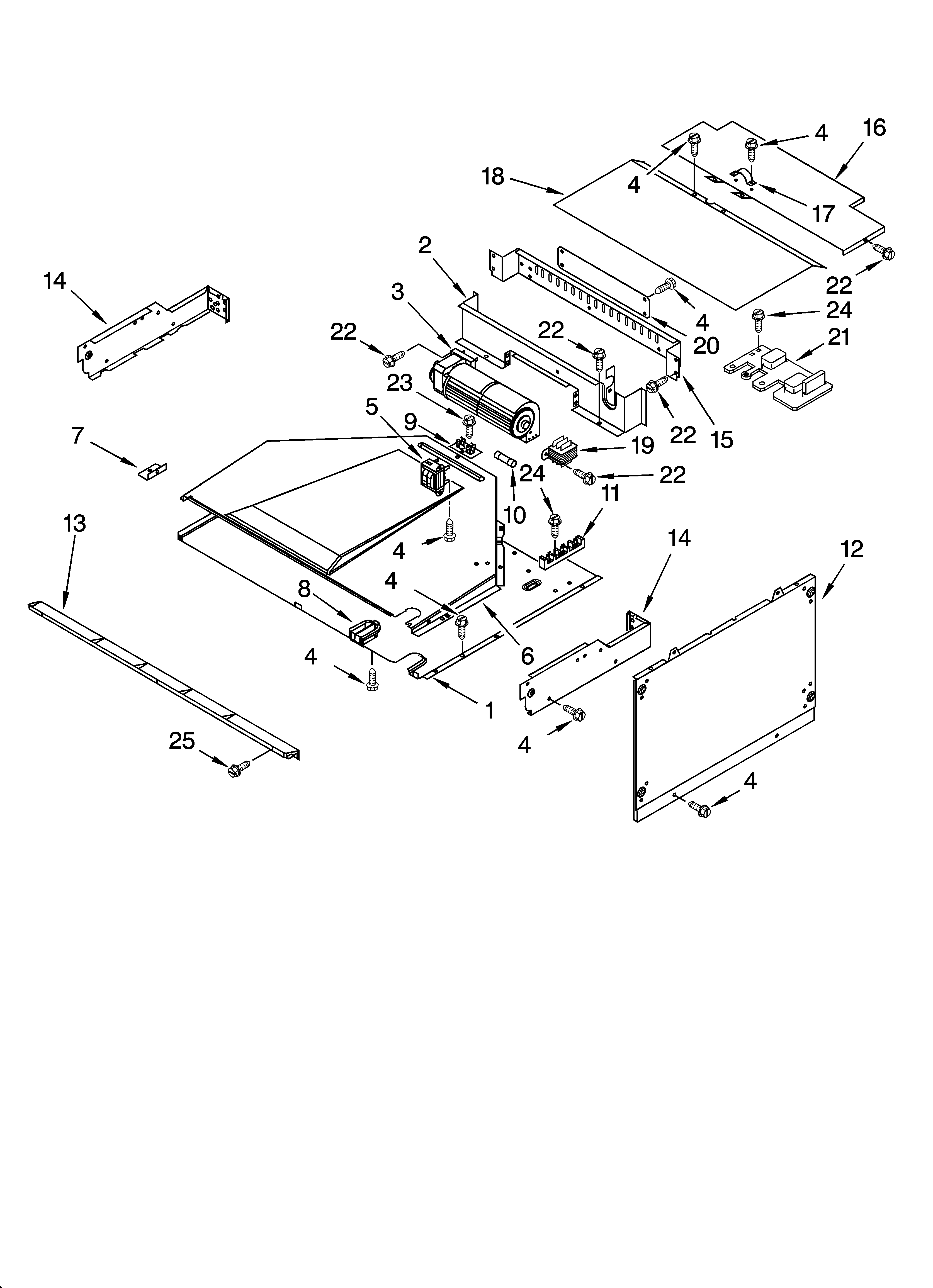 KitchenAid KEMC307KWH05 top venting parts diagram