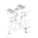 KitchenAid KGCC566RBB01 cooktop, burner and grate parts diagram