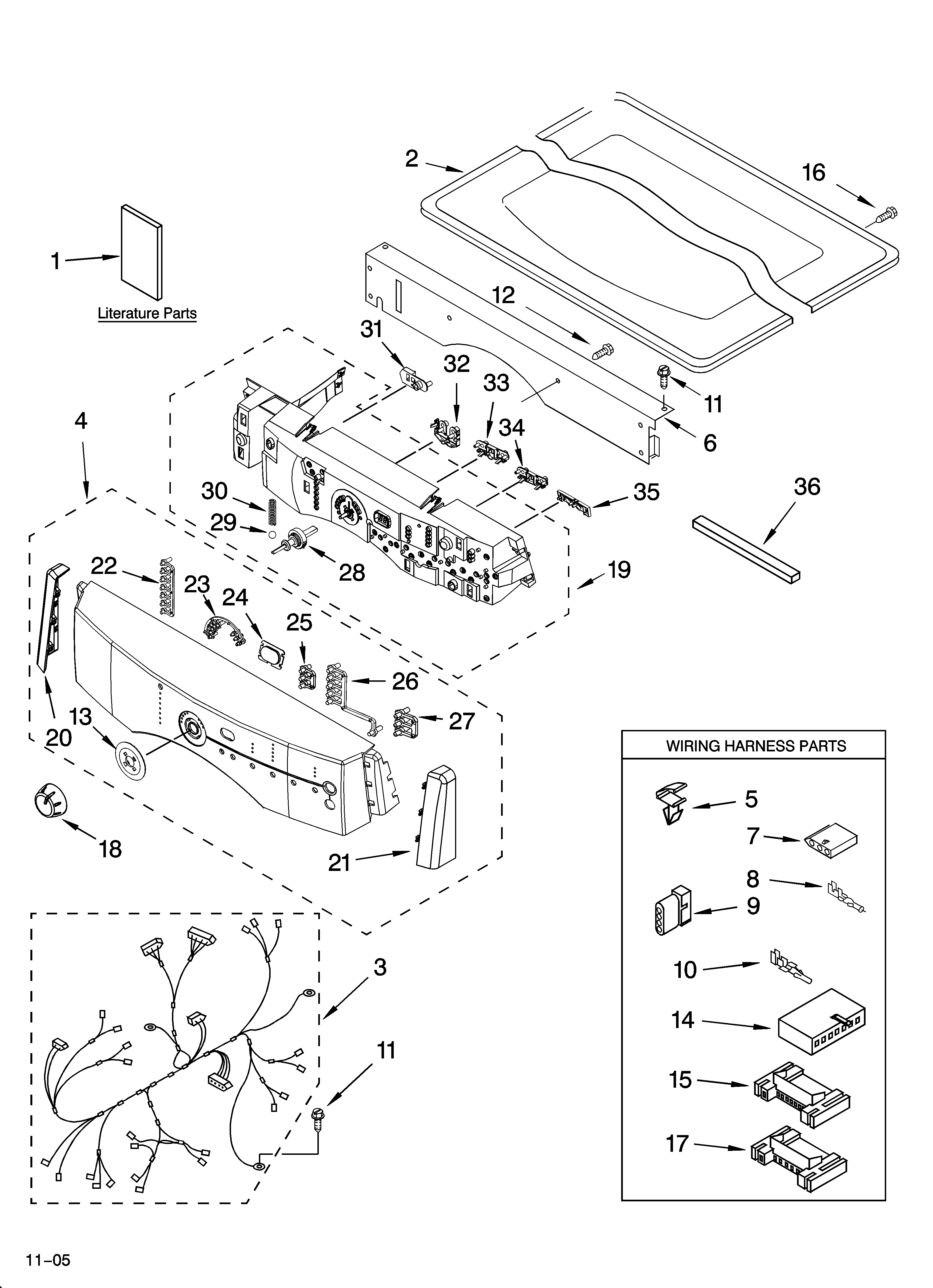 KitchenAid KGHS02RMT1 top and console parts diagram