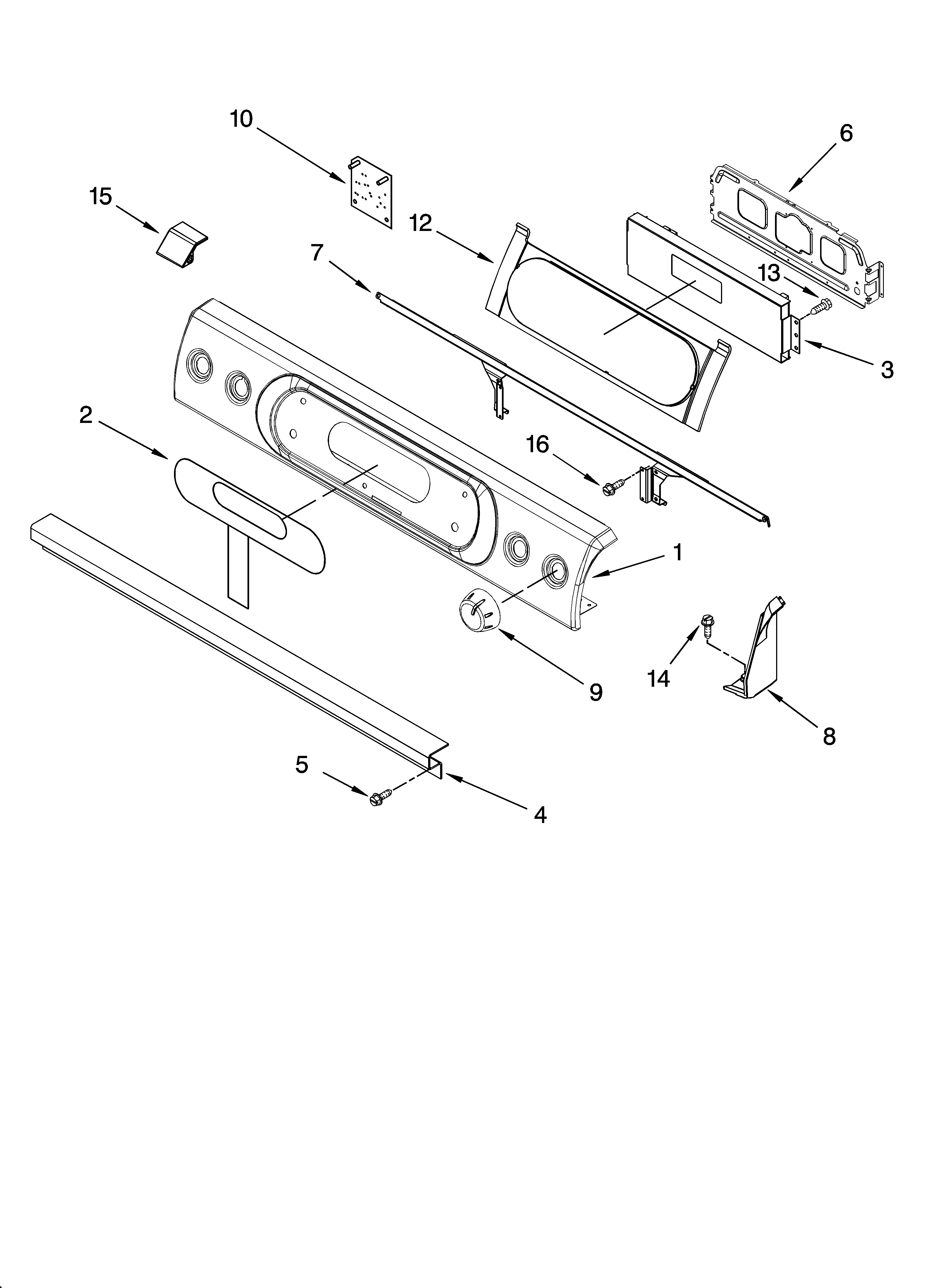 KitchenAid KGSI901PBL01 control panel parts, optional parts diagram