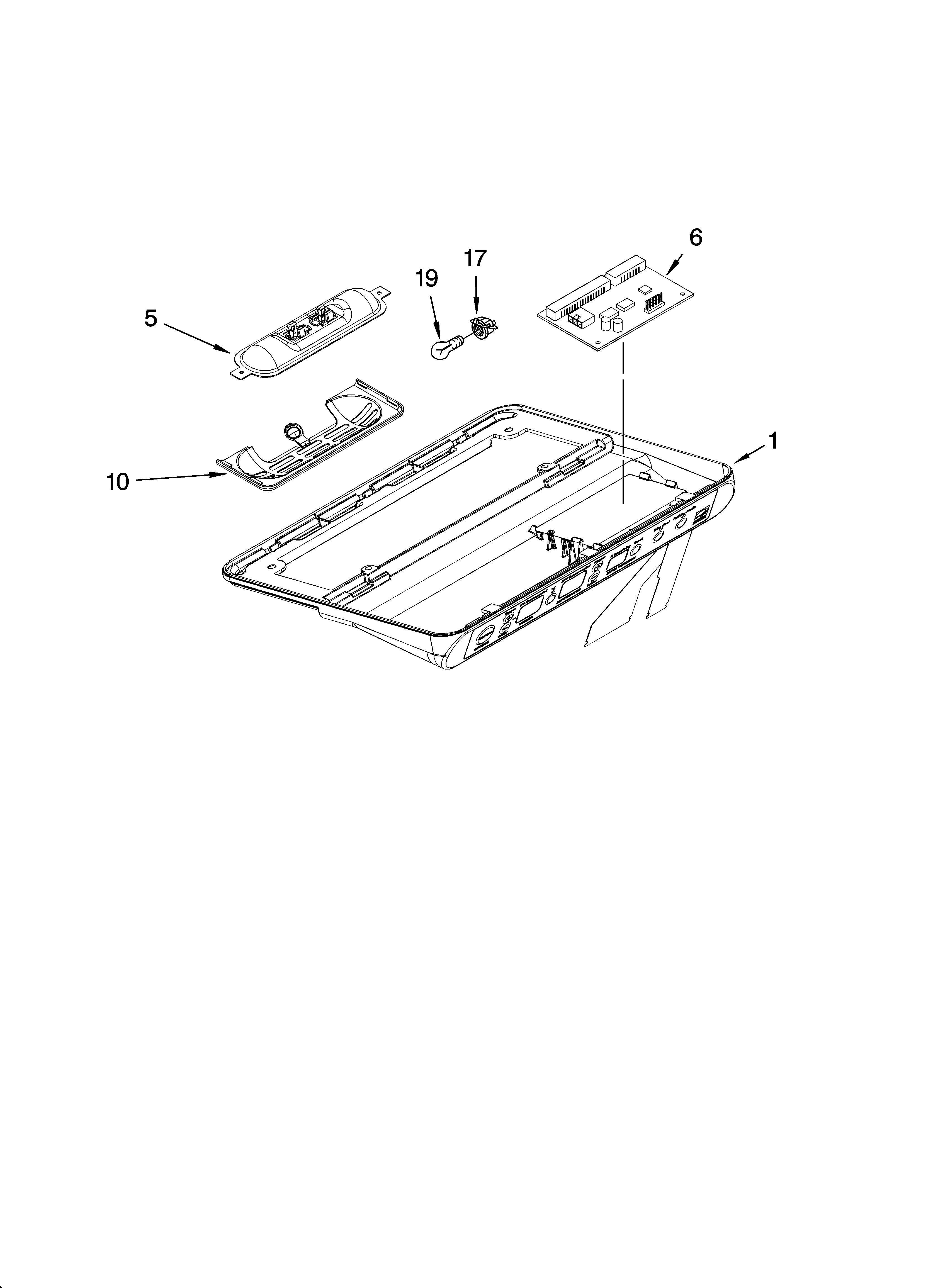 KitchenAid KSBS23INBT01 control parts diagram
