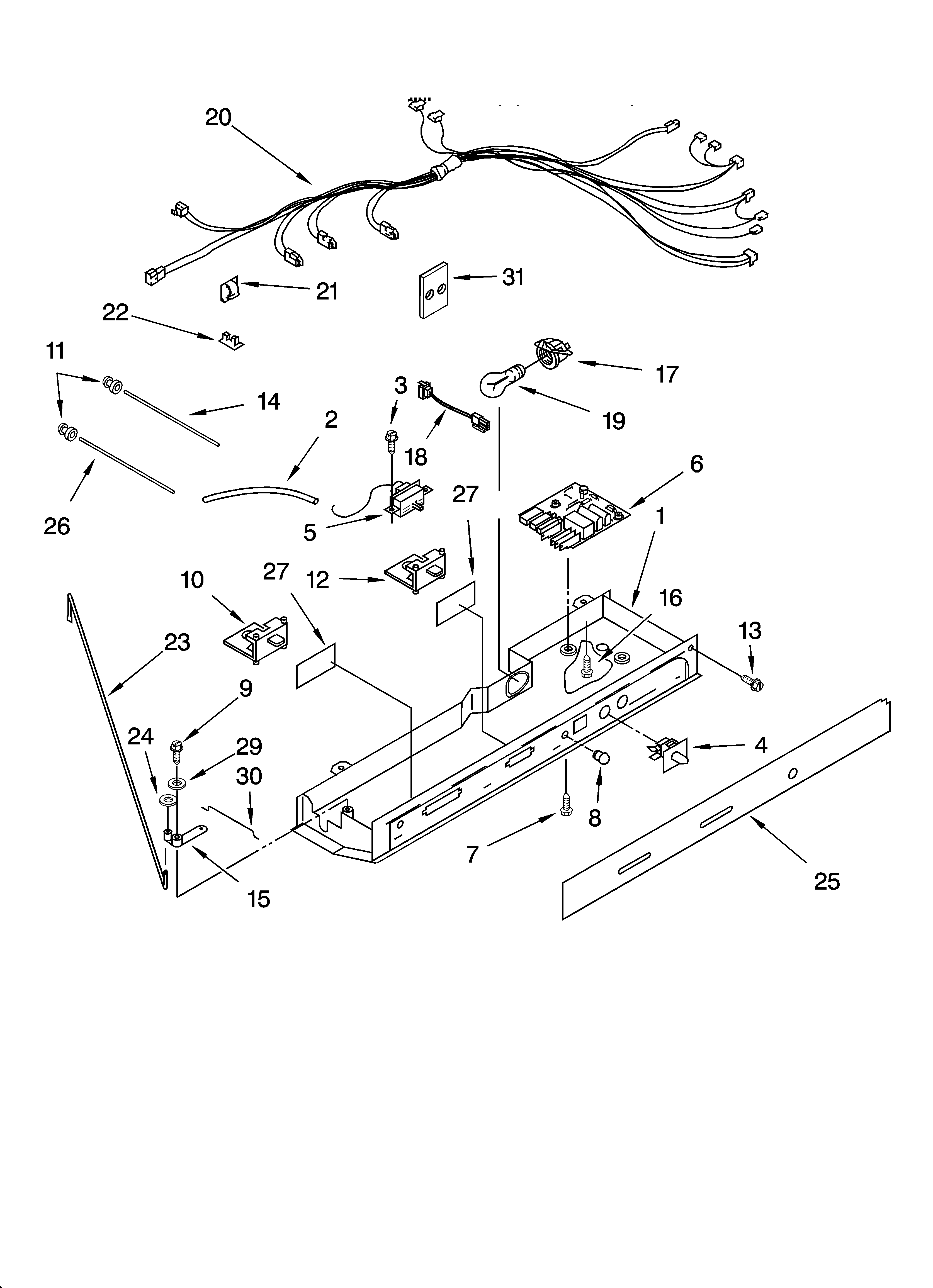 KitchenAid KSRG25FKSS17 control parts diagram