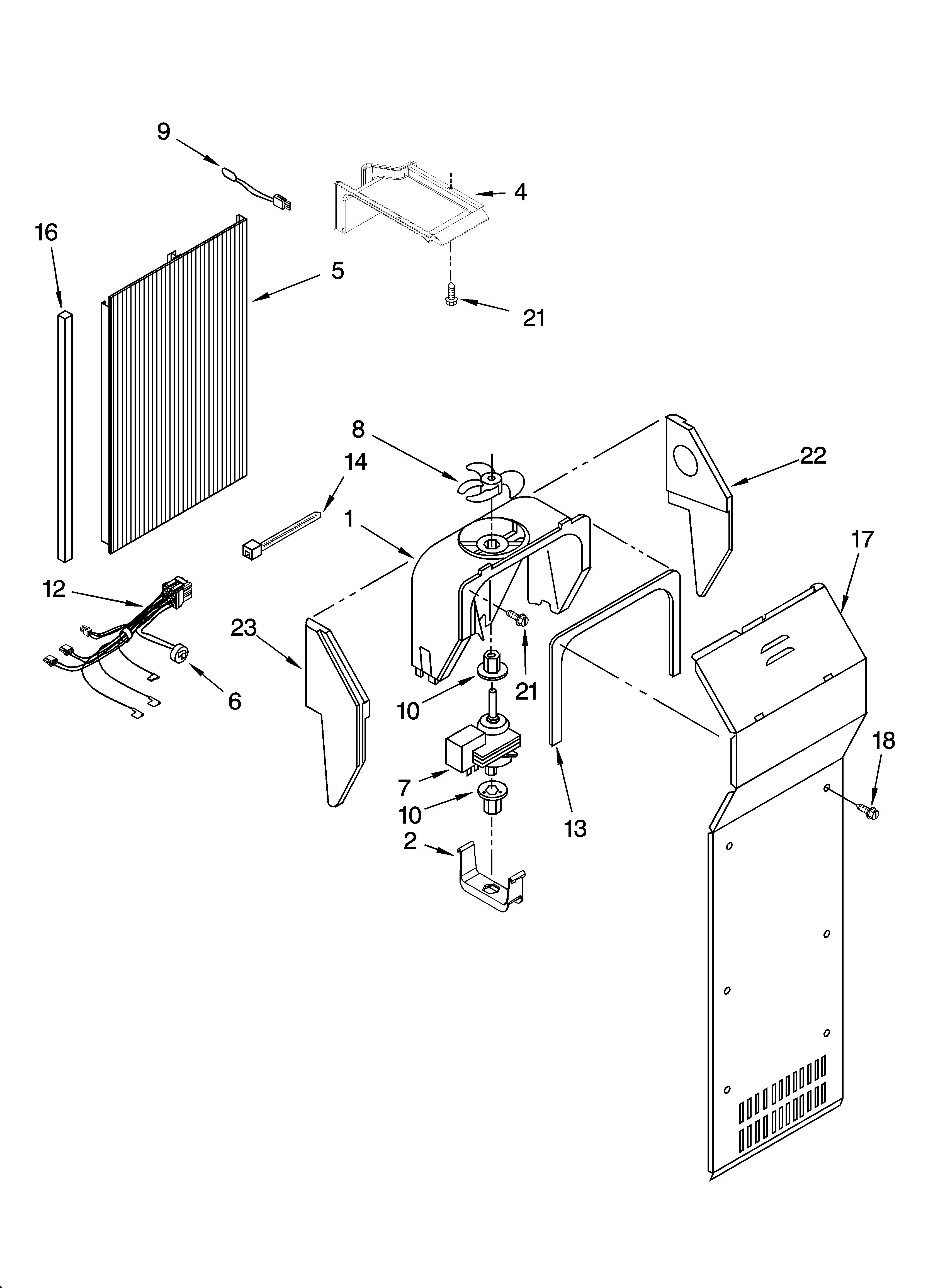 KitchenAid KSRN25FRSS01 air flow parts diagram