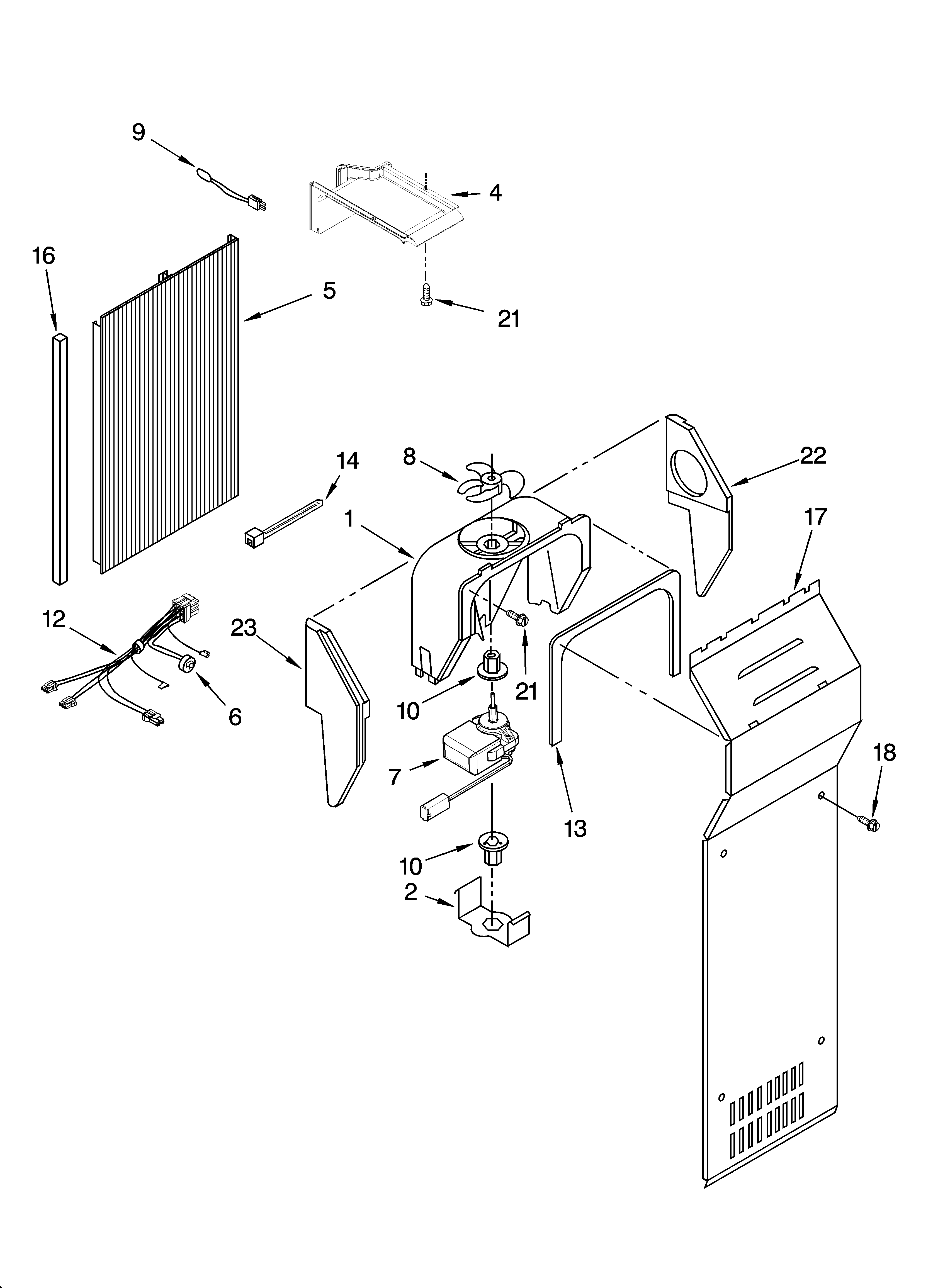 KitchenAid KSRP25FSBT00 air flow parts diagram