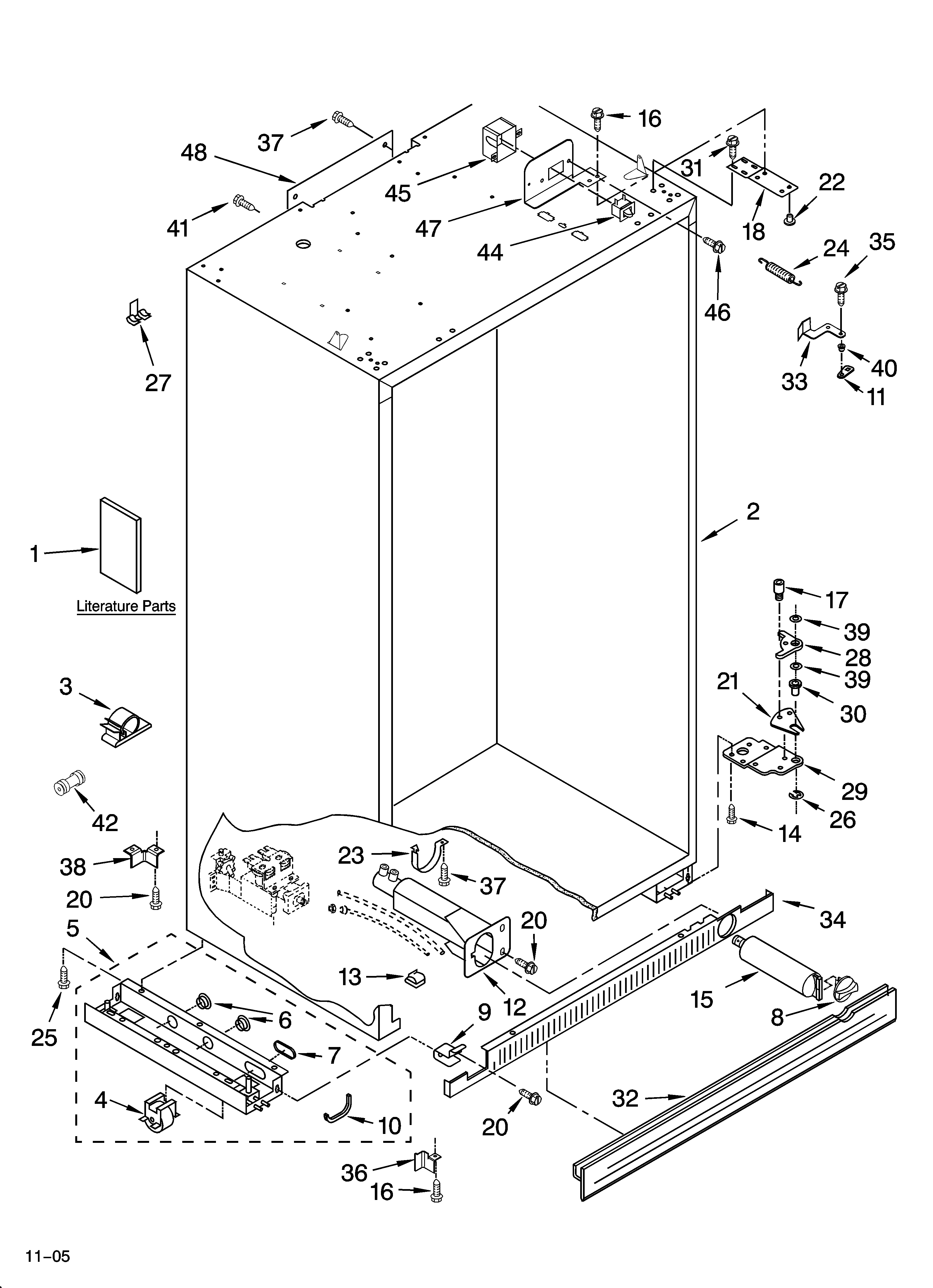 KitchenAid KSSC42QMS02 cabinet parts diagram
