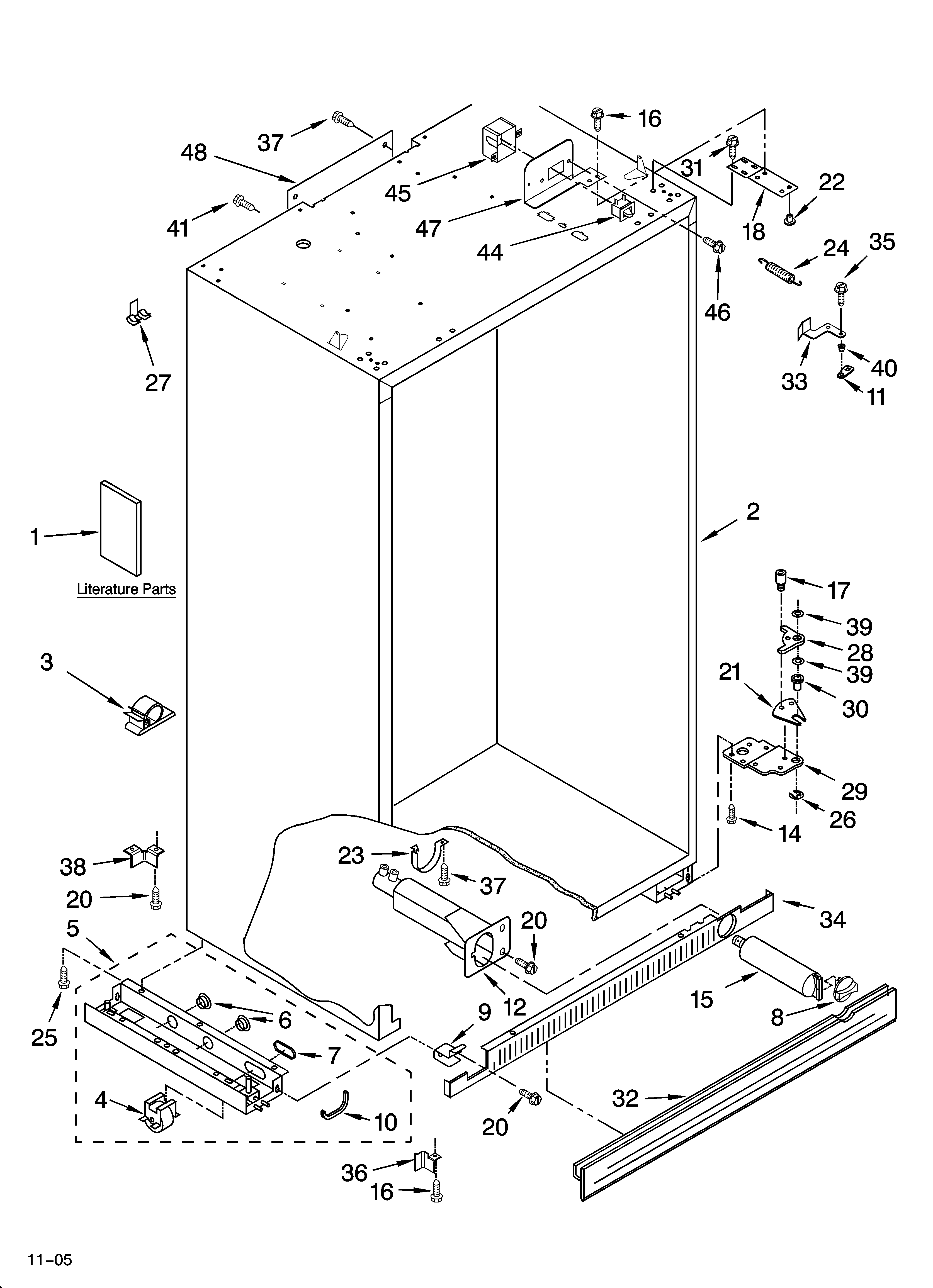 KitchenAid KSSC48FMS02 cabinet parts diagram