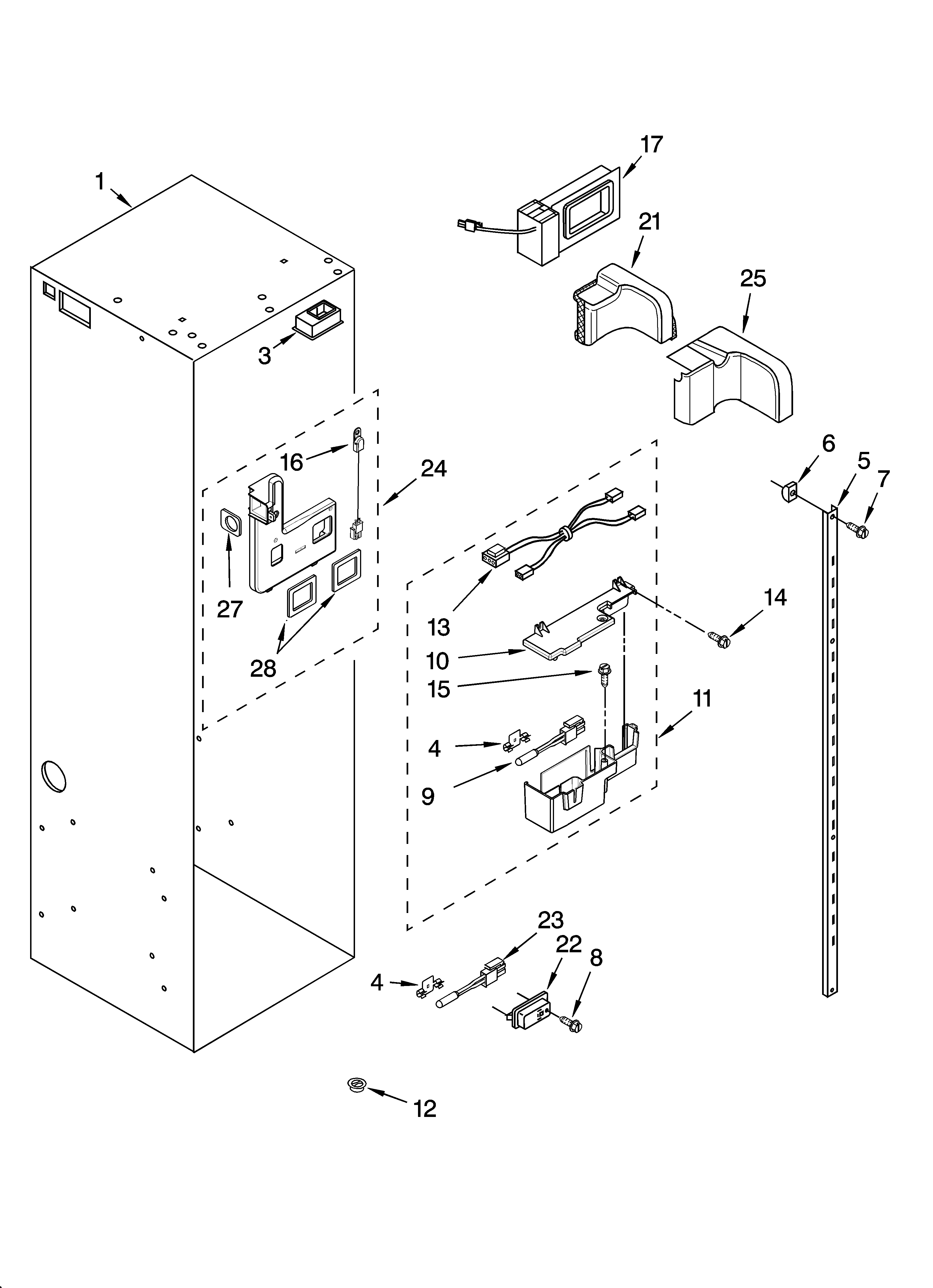 KitchenAid KSSC48FMS02 refrigerator liner parts diagram