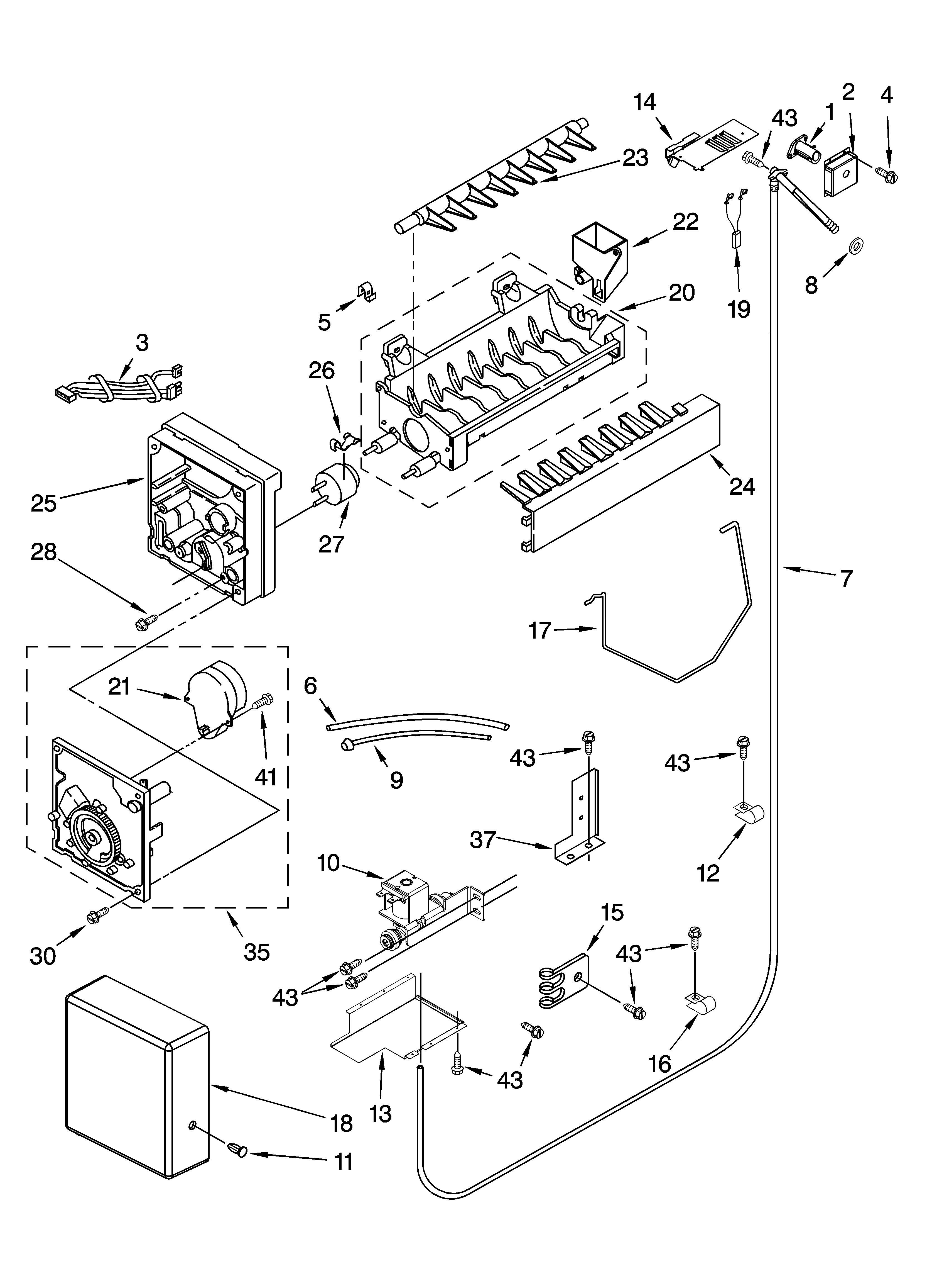 KitchenAid KSSC48FMS02 icemaker parts diagram