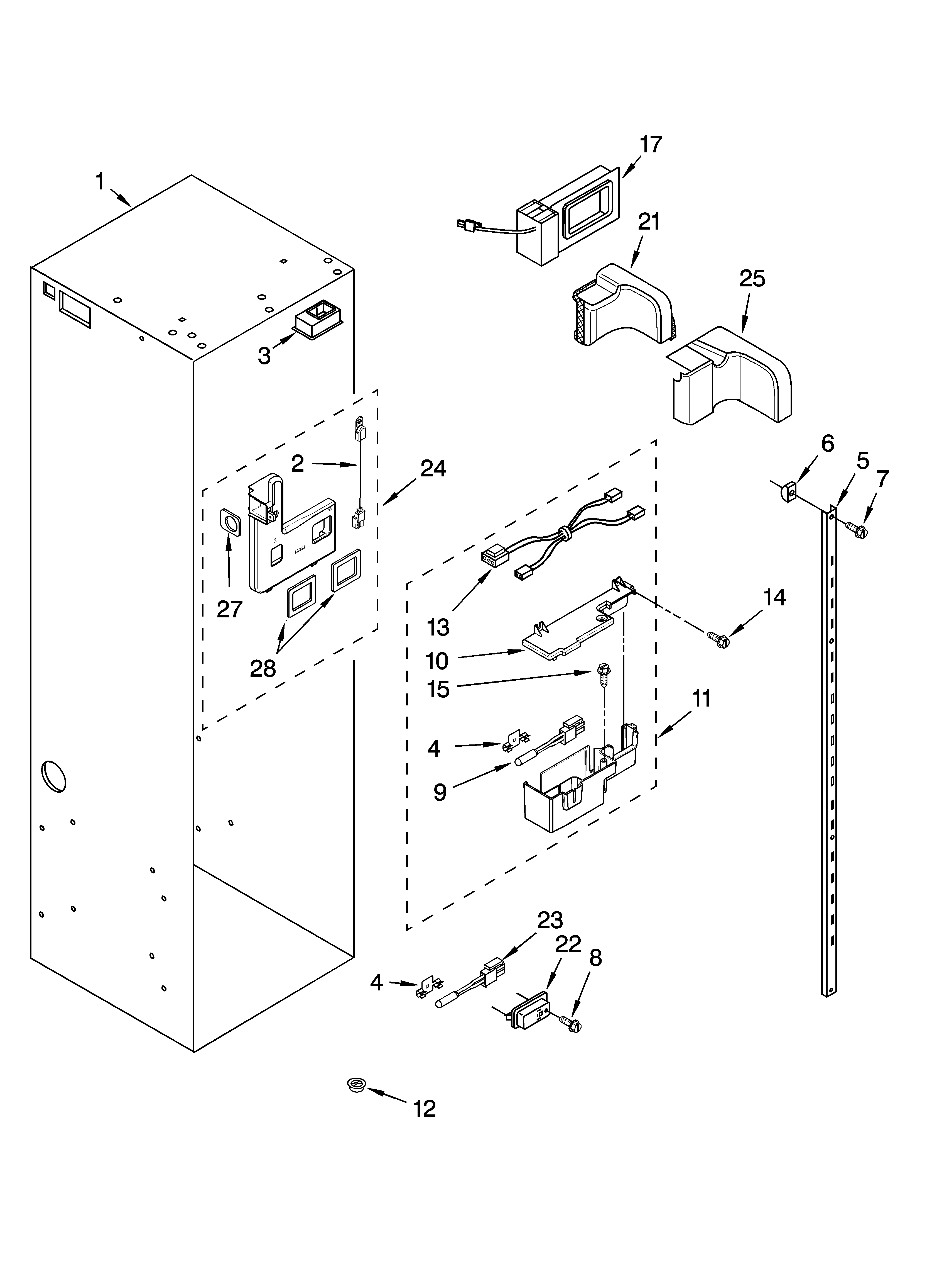 KitchenAid KSSO36FMX02 refrigerator liner parts diagram