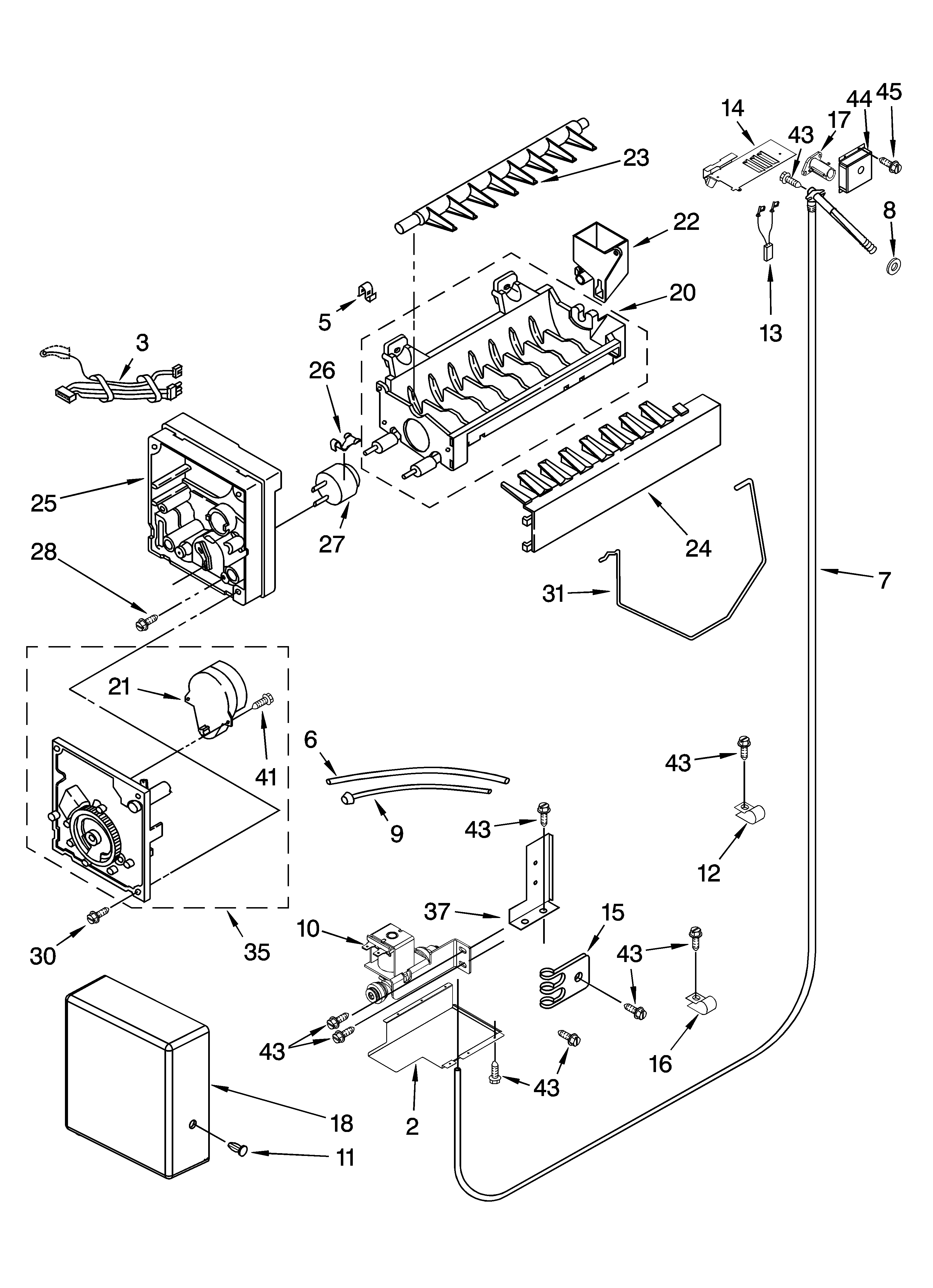 KitchenAid KSSO36FMX02 icemaker parts diagram