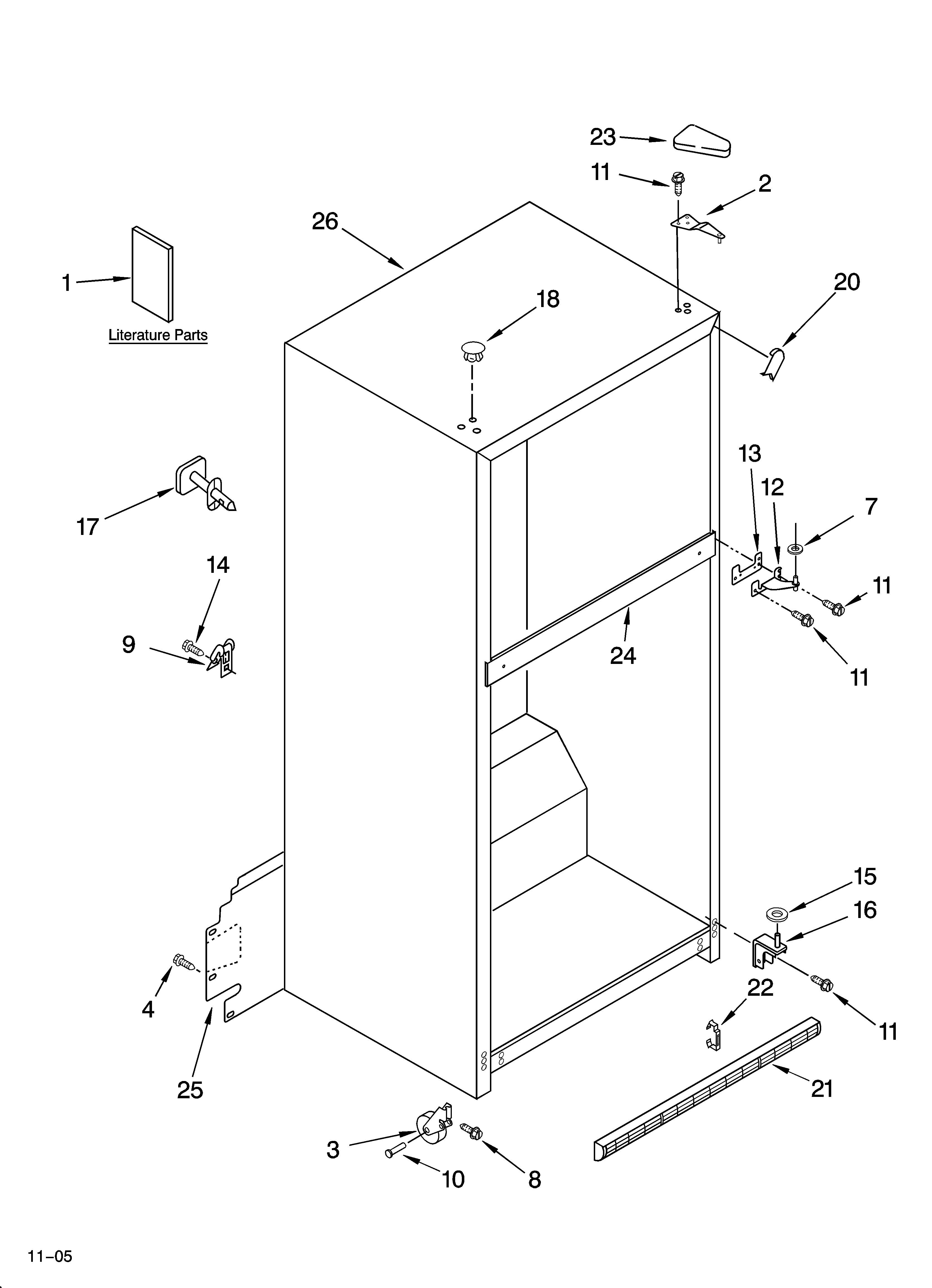 KitchenAid KTRC22KMSS05 cabinet parts diagram