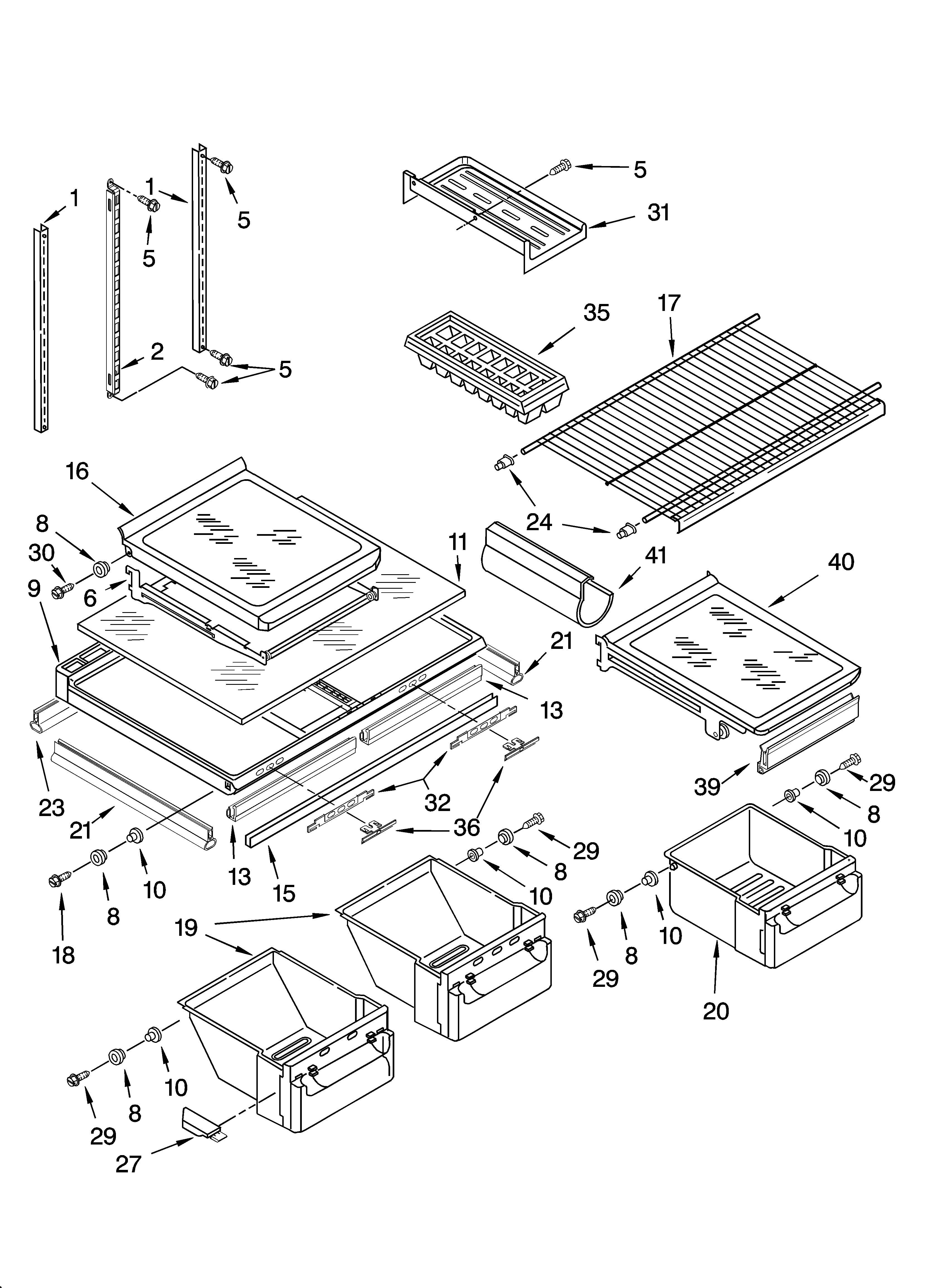 KitchenAid KTRC22KMSS05 shelf parts diagram