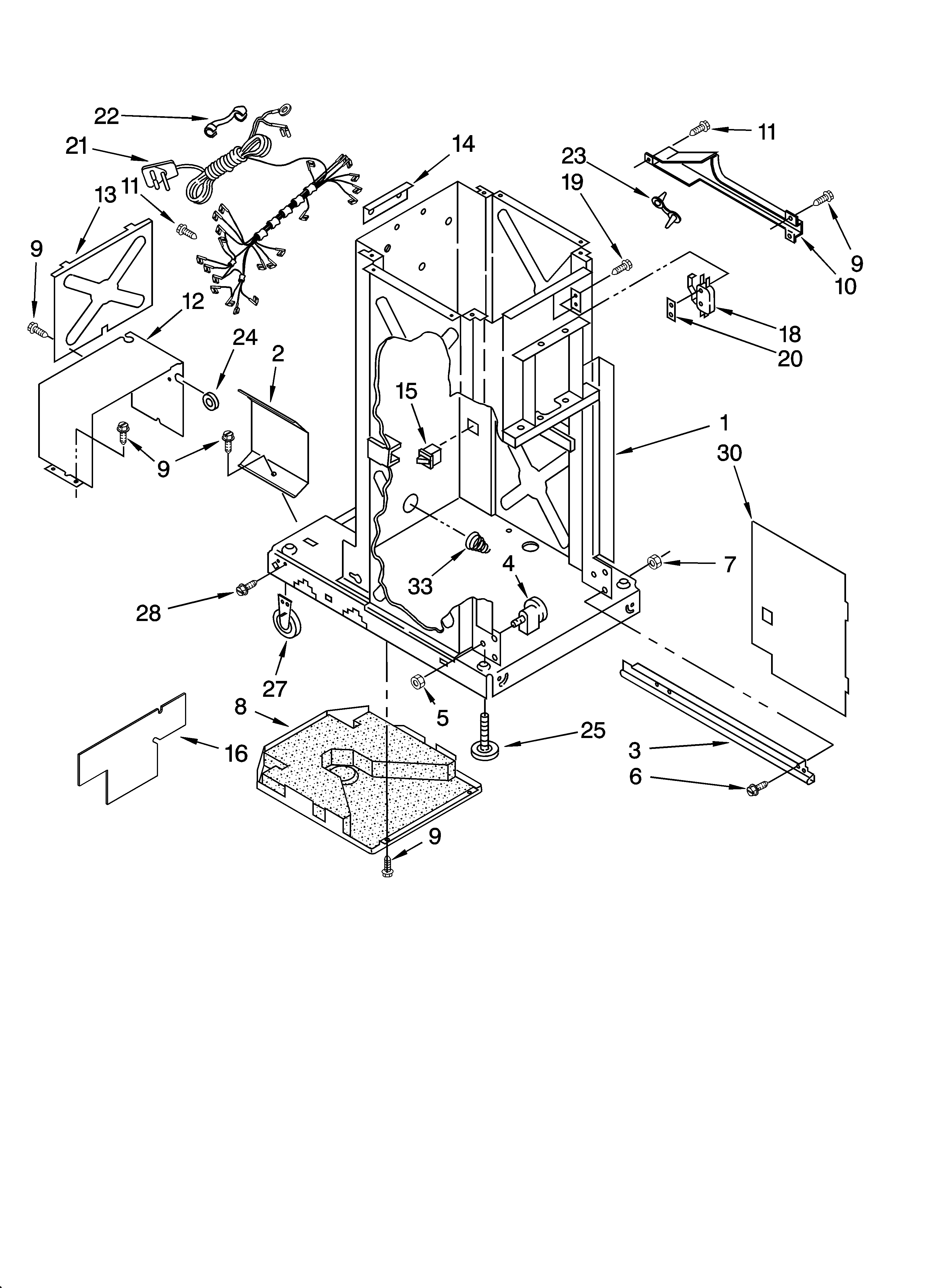 KitchenAid KUCS02CRBL1 frame parts diagram