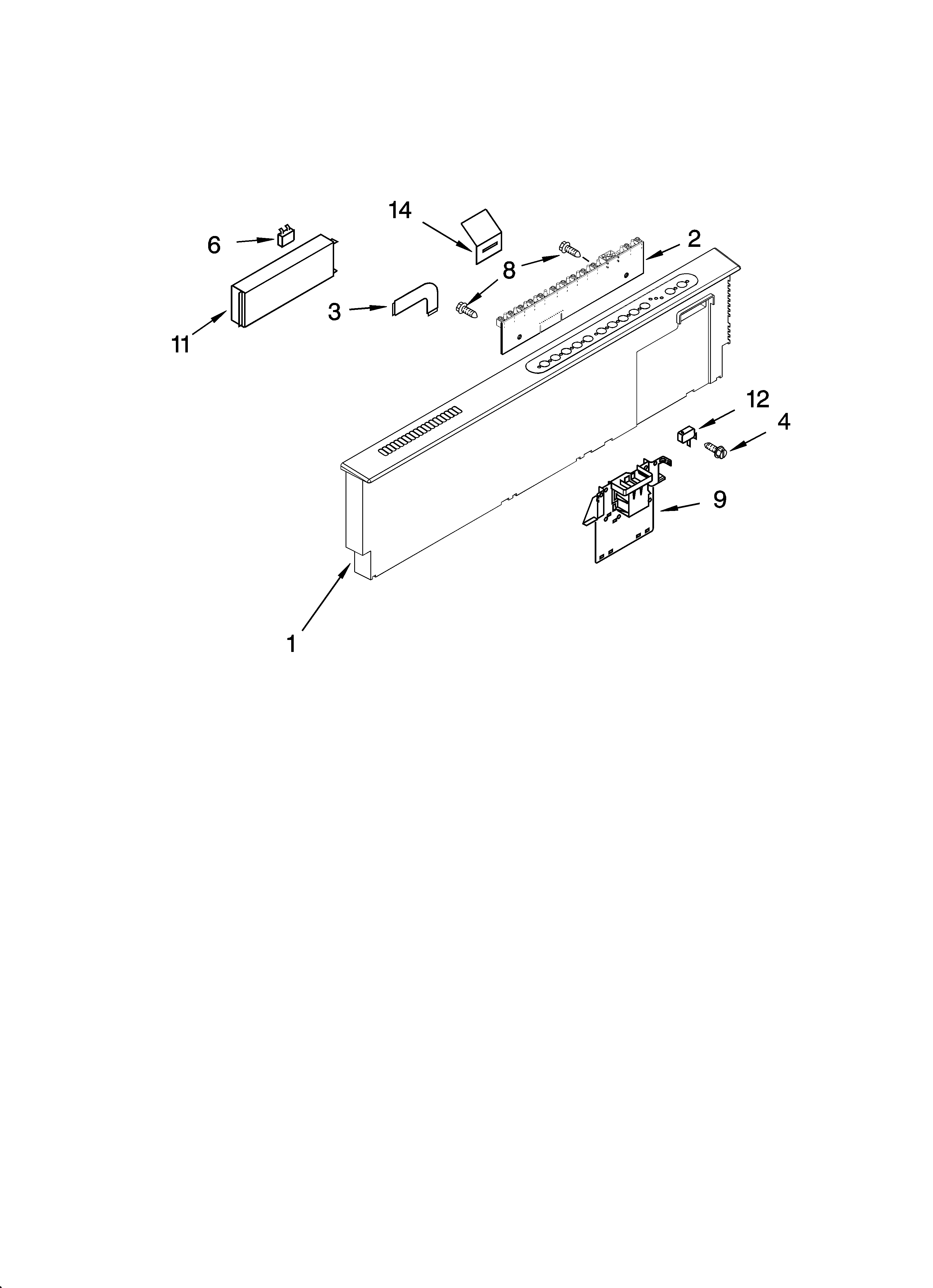 KitchenAid KUDS01VMSS7 control panel parts diagram