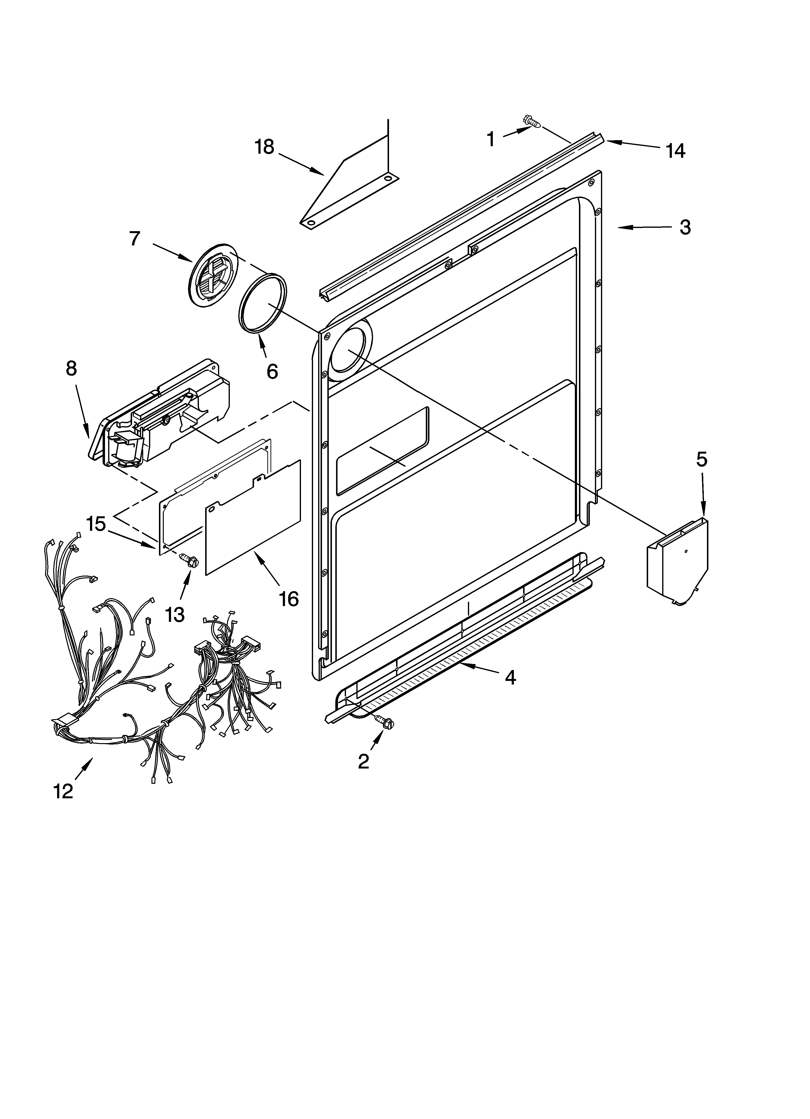 KitchenAid KUDS01VMSS7 door and latch parts diagram