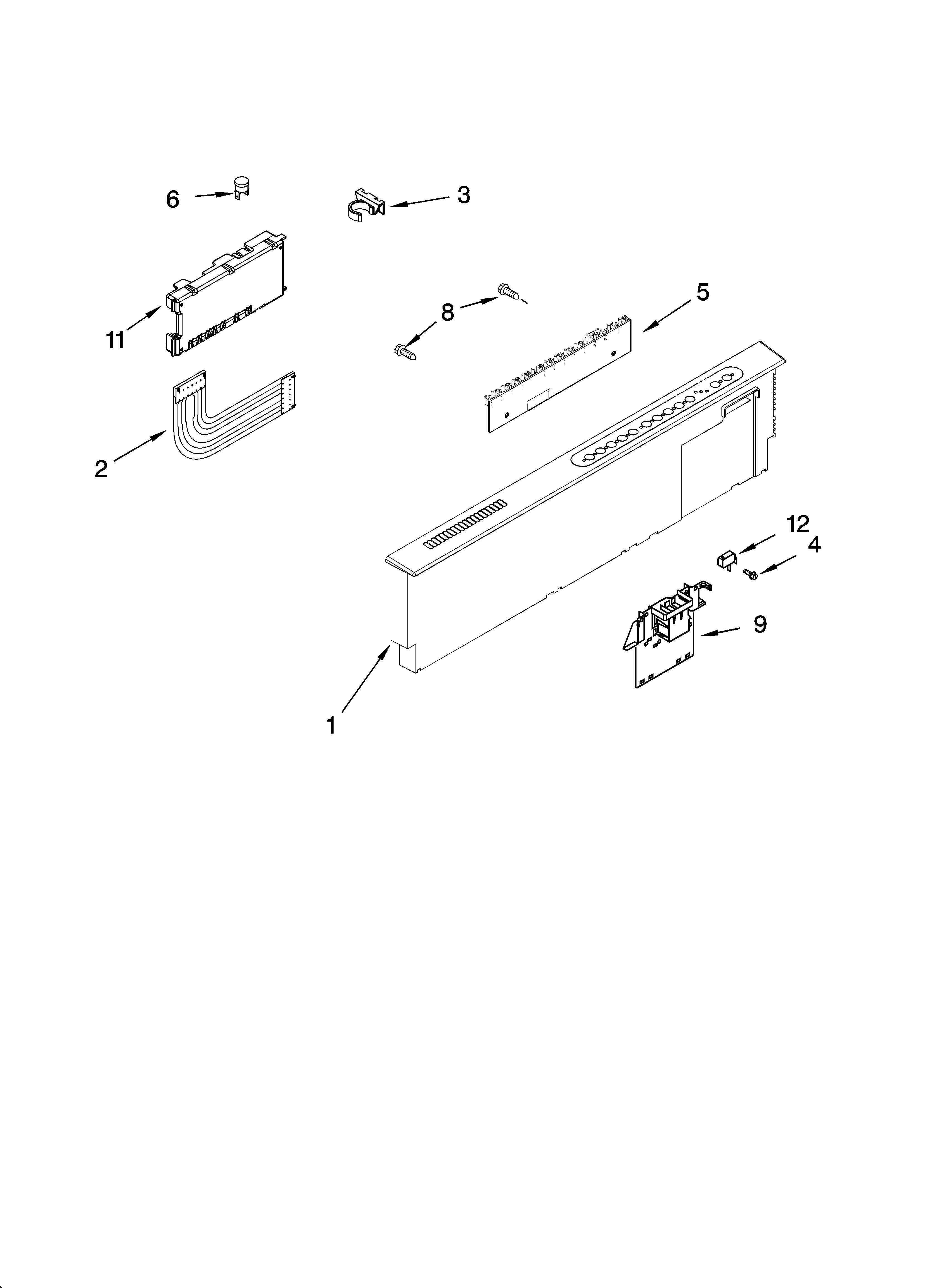 KitchenAid KUDU02VRSS1 control panel parts diagram