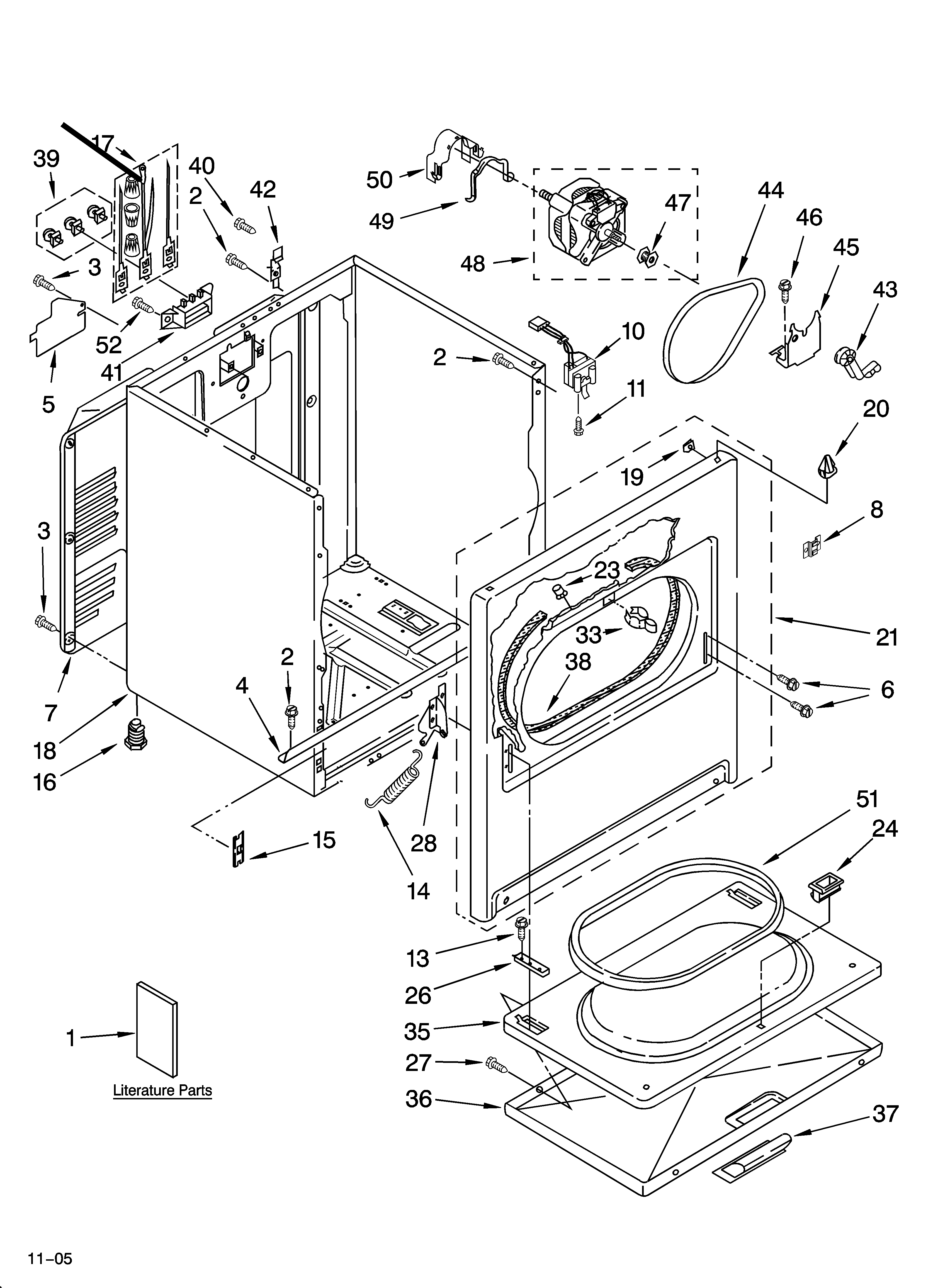Whirlpool LEQ9858PW1 cabinet parts diagram