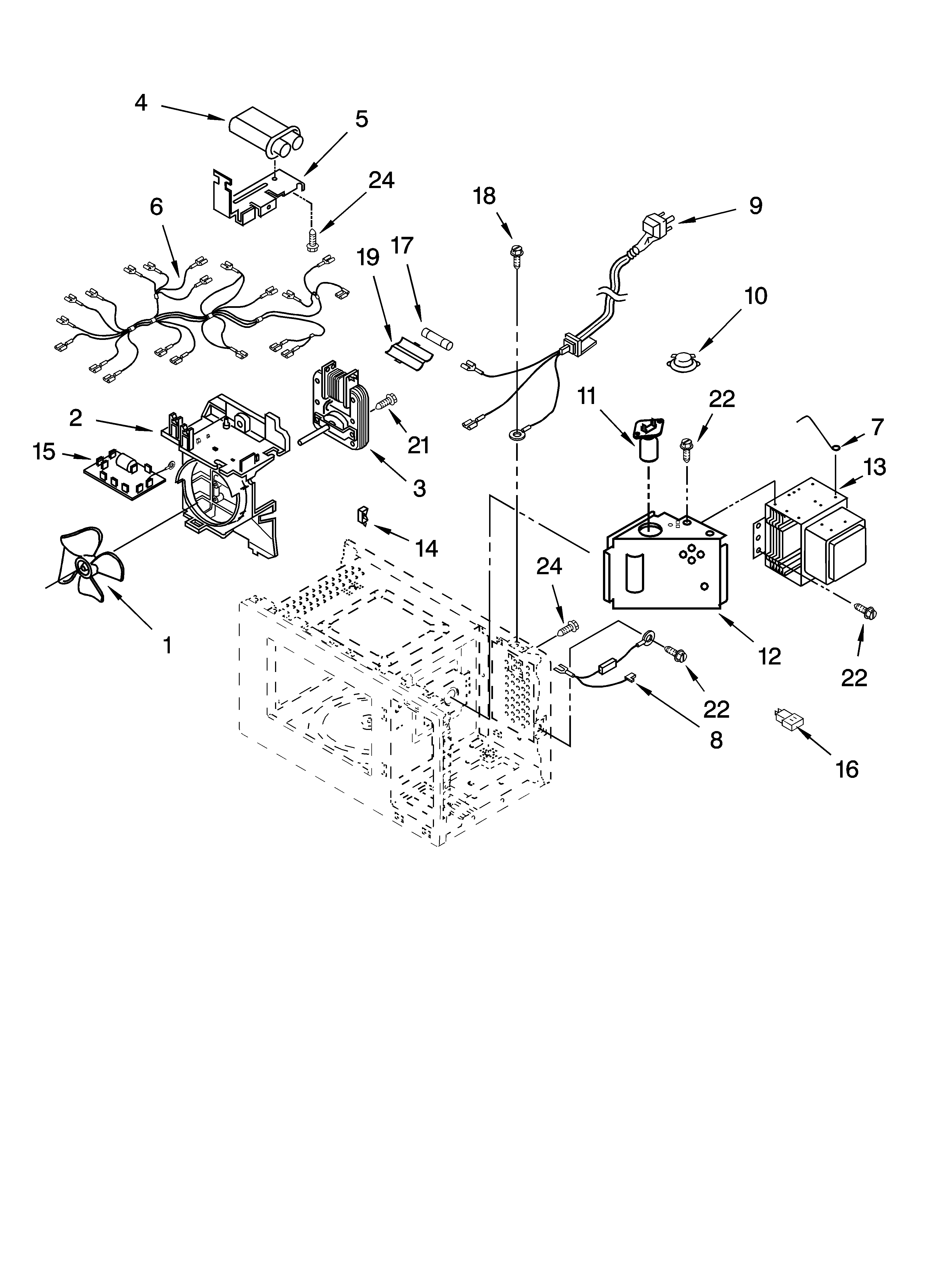 Whirlpool MT4110RPQ2 oven interior parts diagram