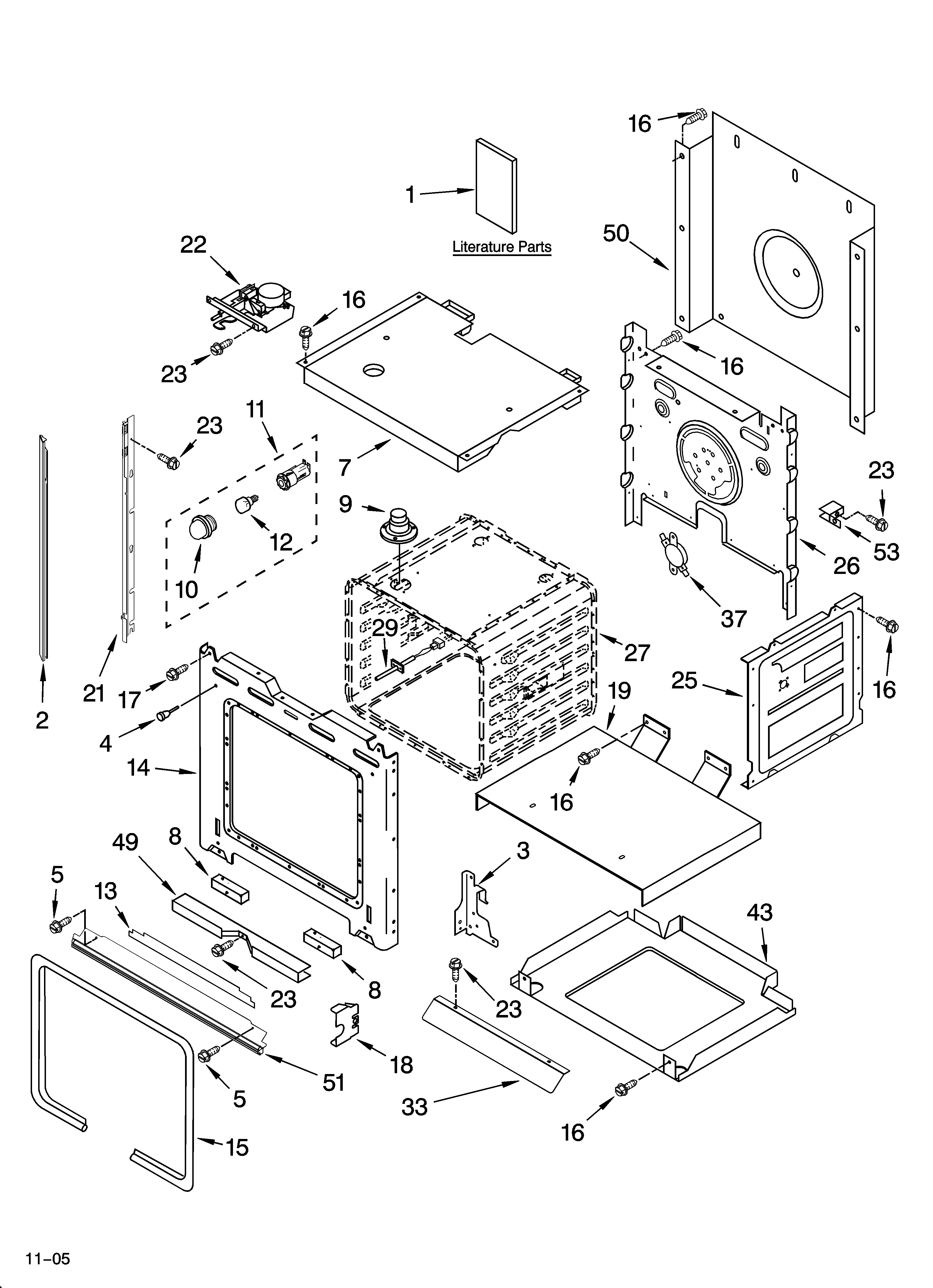 Whirlpool RBS245PRT00 oven parts diagram