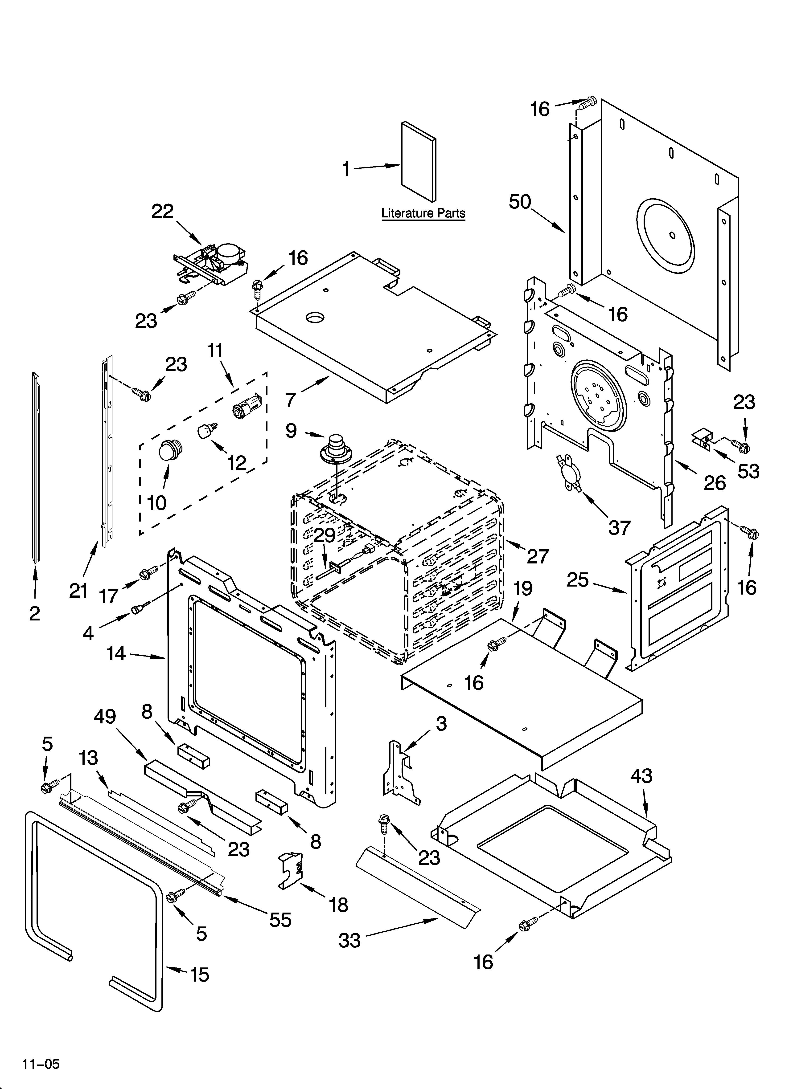 Whirlpool RBS305PRS00 oven parts diagram
