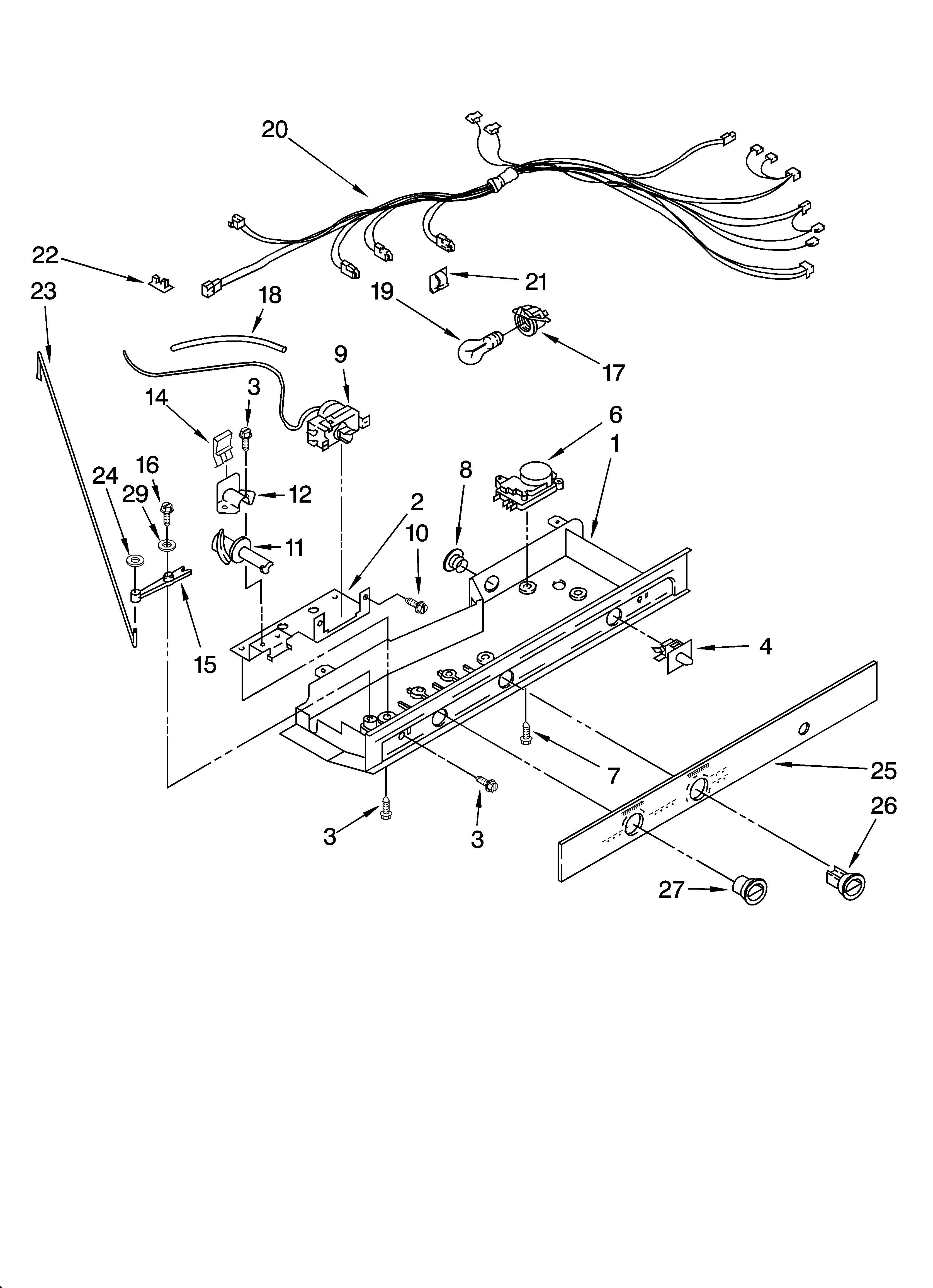 Roper RS22AQXMQ01 control parts diagram