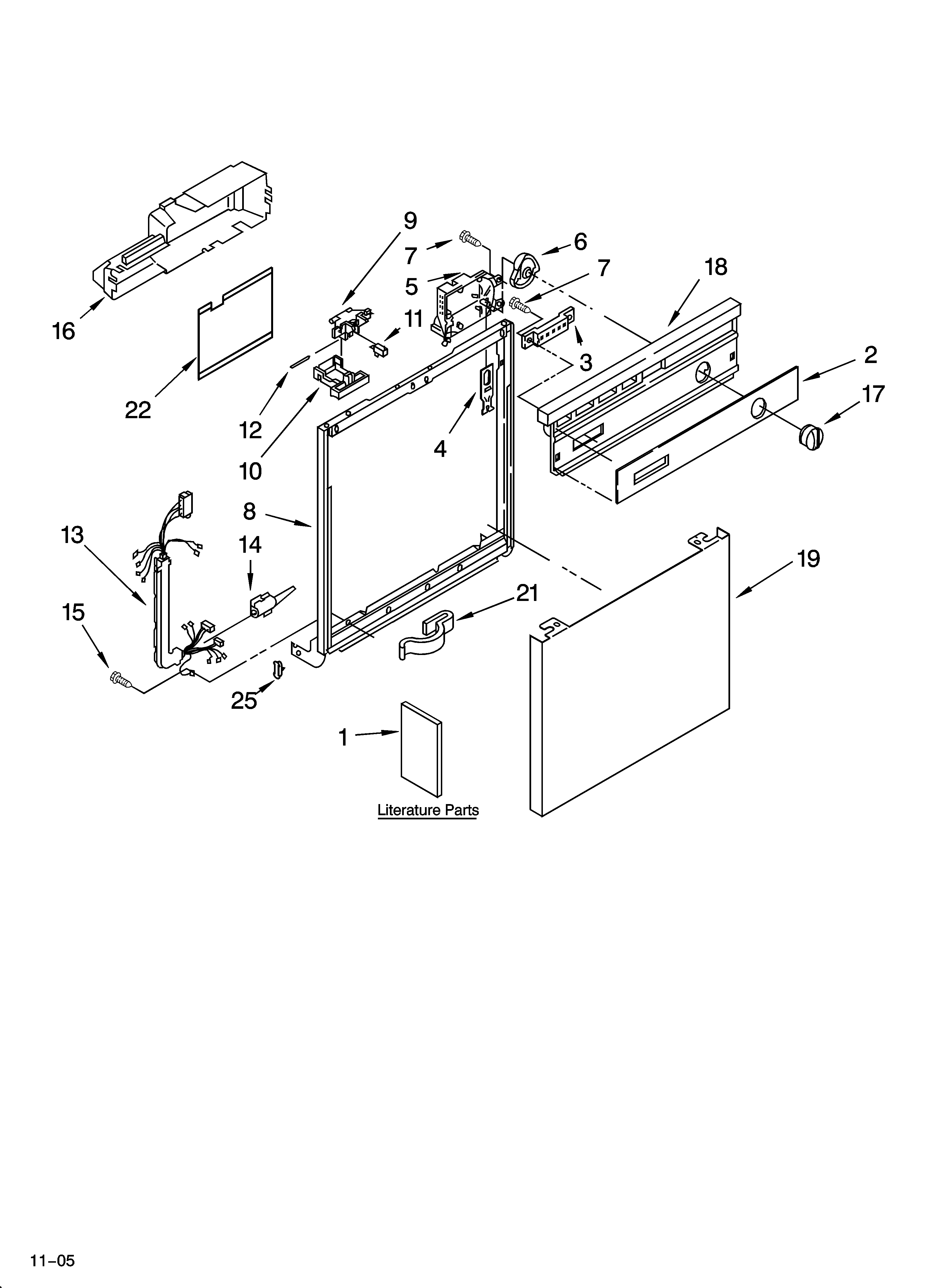 Roper RUD6050RD2 frame and console parts diagram