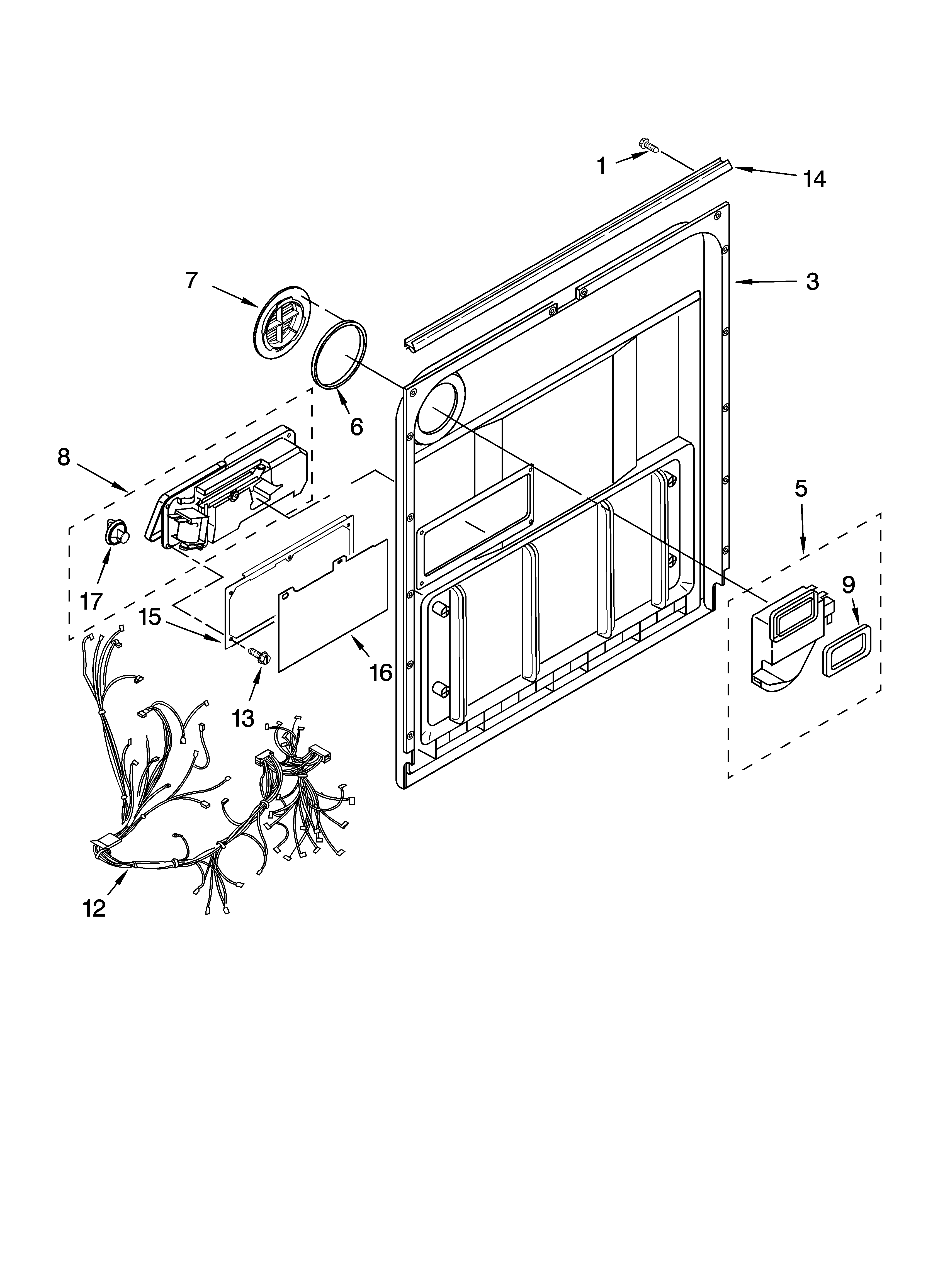 Roper RUD8000RQ1 door and latch parts diagram