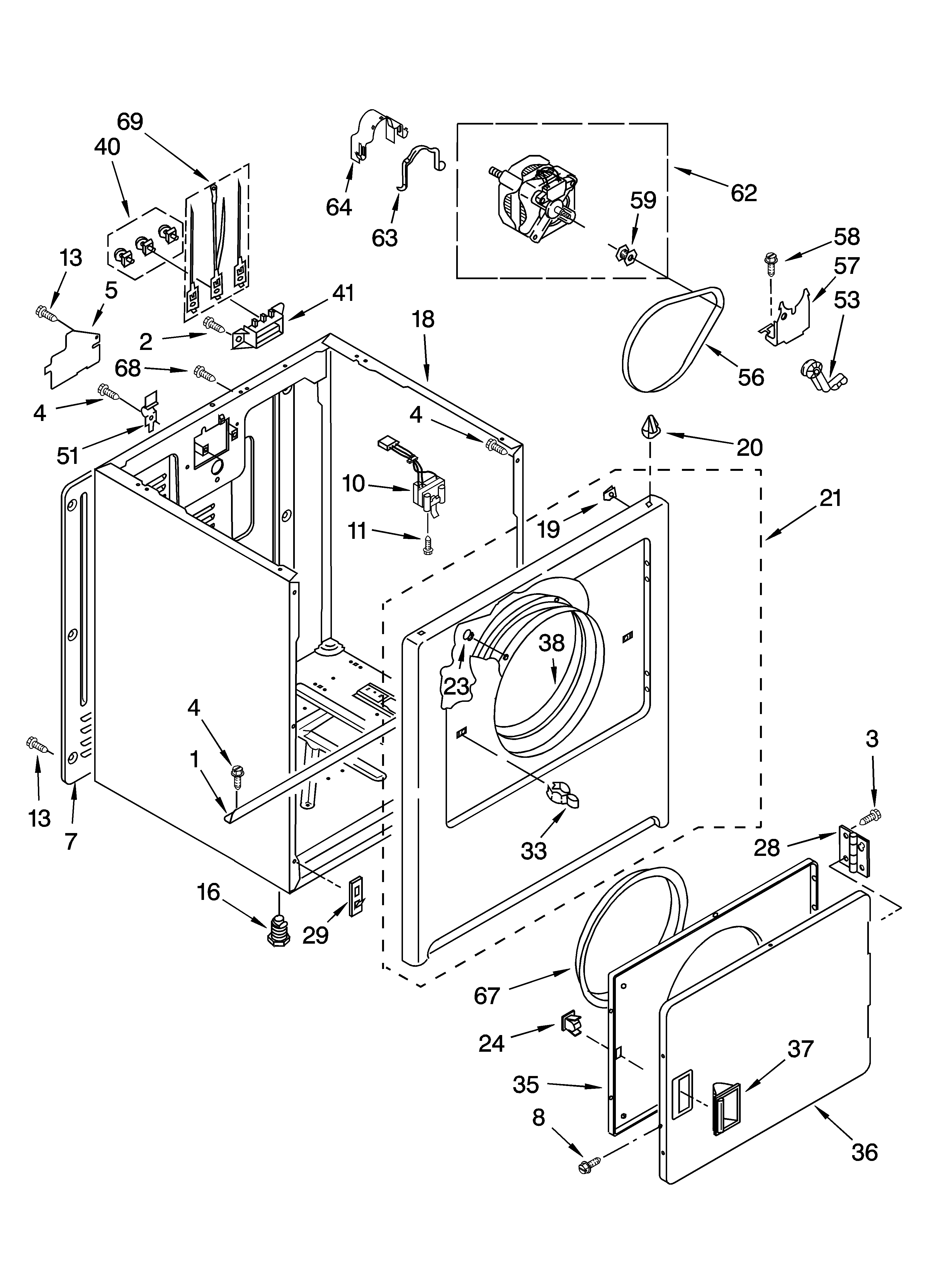 Estate TEDX340RW2 cabinet parts diagram