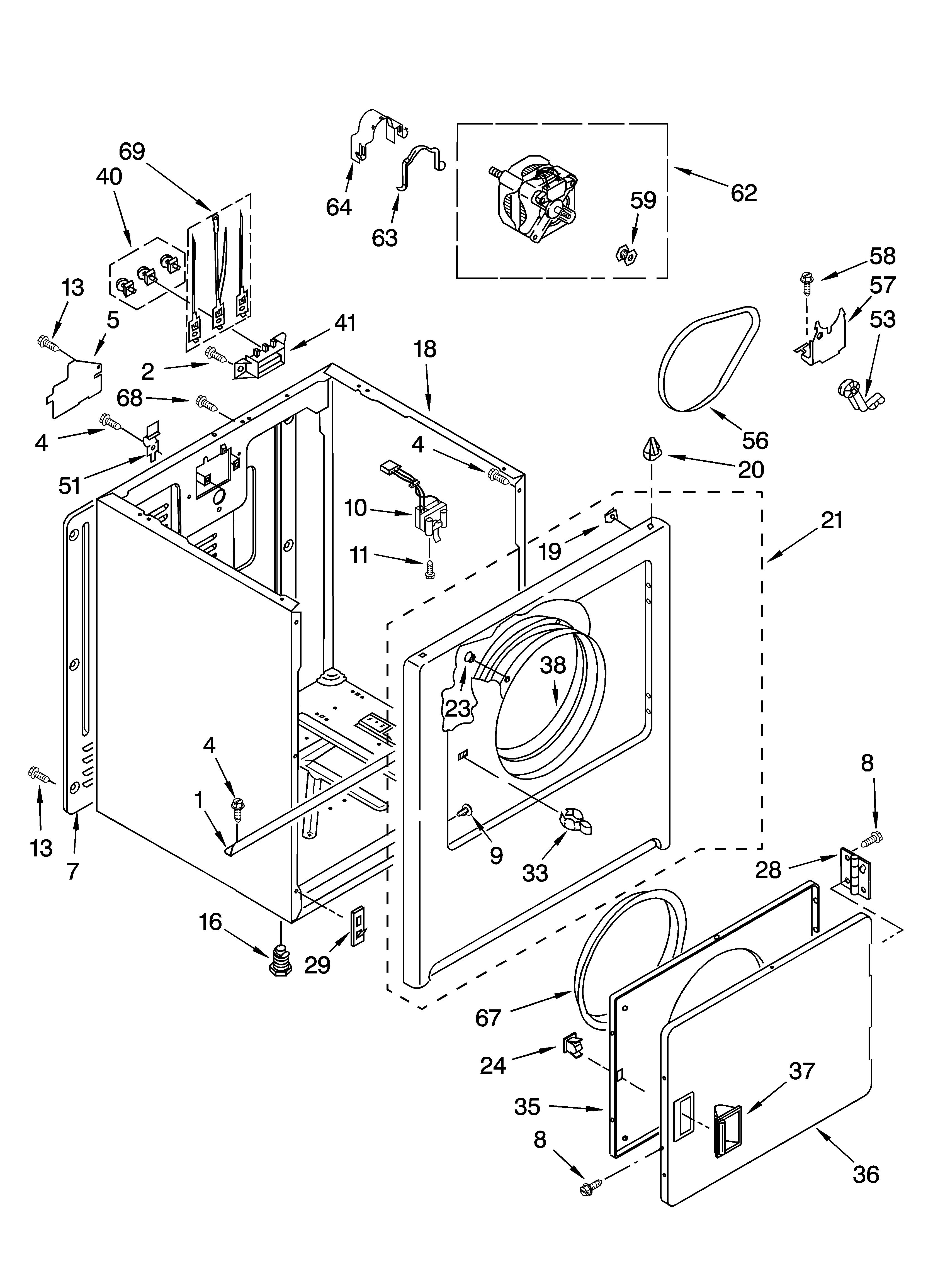Estate TEDX640PQ1 cabinet parts diagram