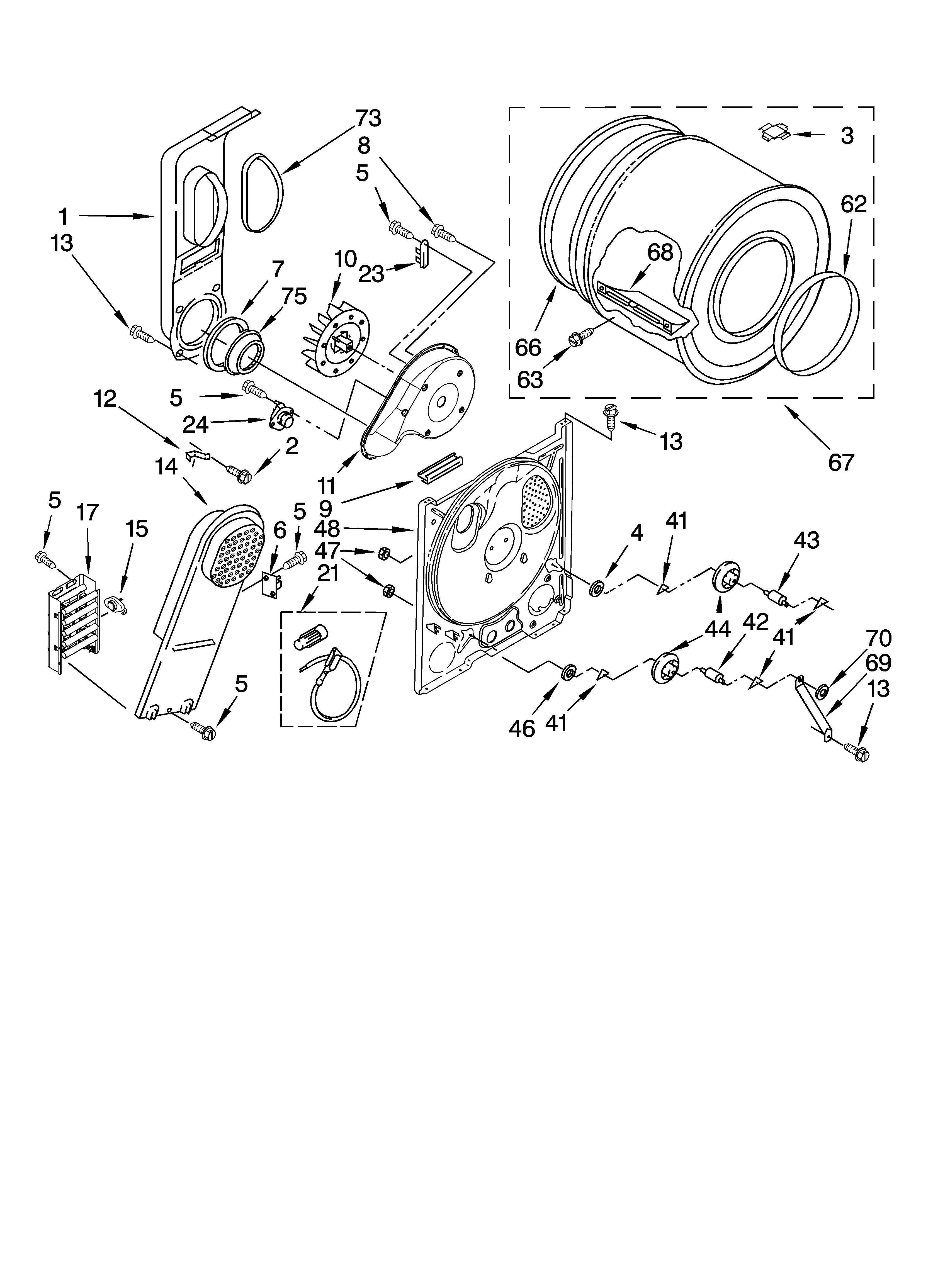 Estate TEDX640PQ1 bulkhead parts, optional parts (not included) diagram
