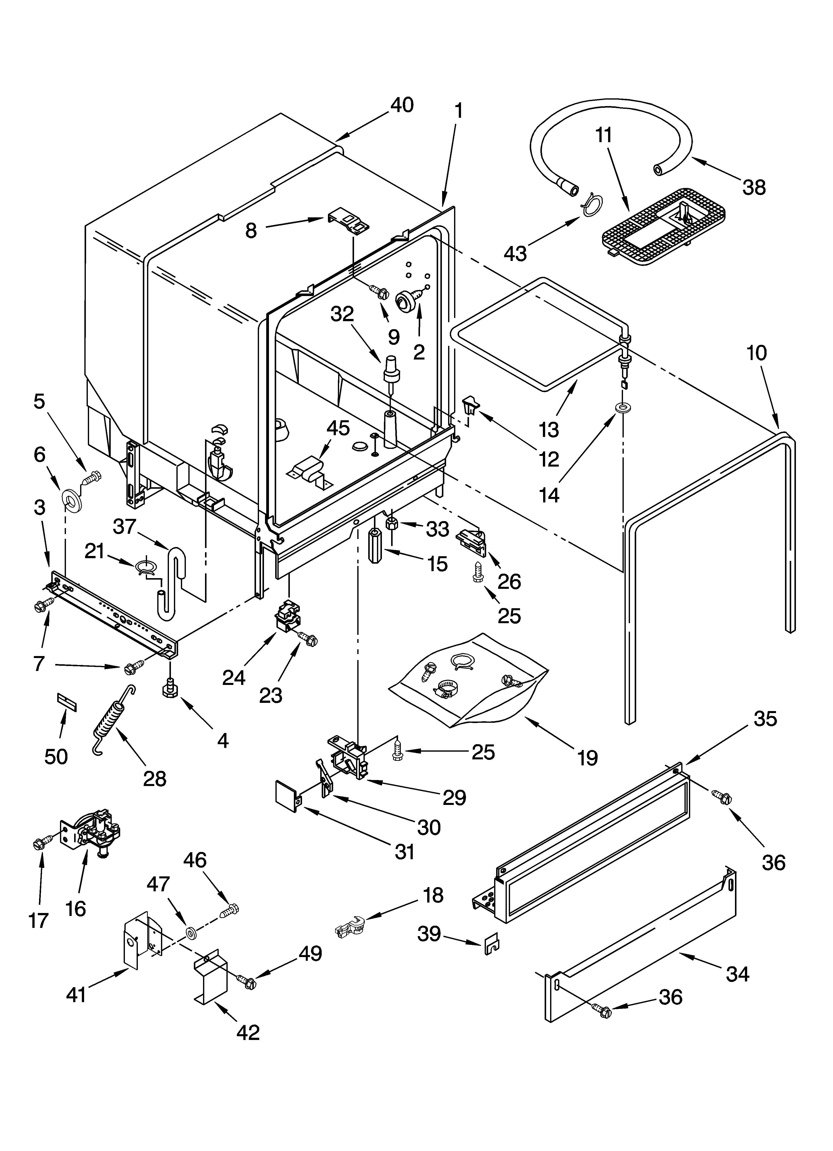 Estate TUD4700MU2 tub assembly parts diagram