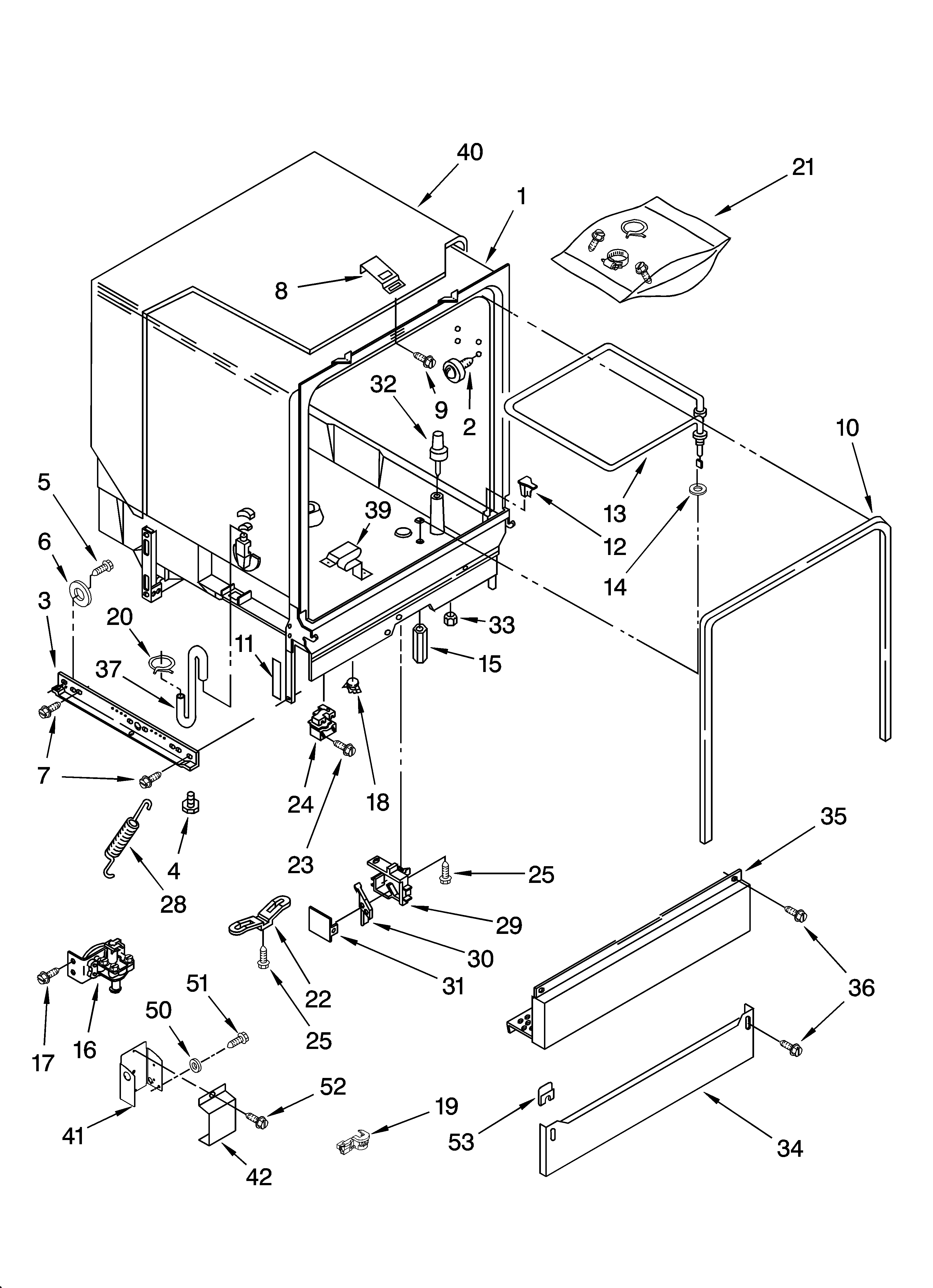 Estate TUD6700PT2 tub assembly parts diagram
