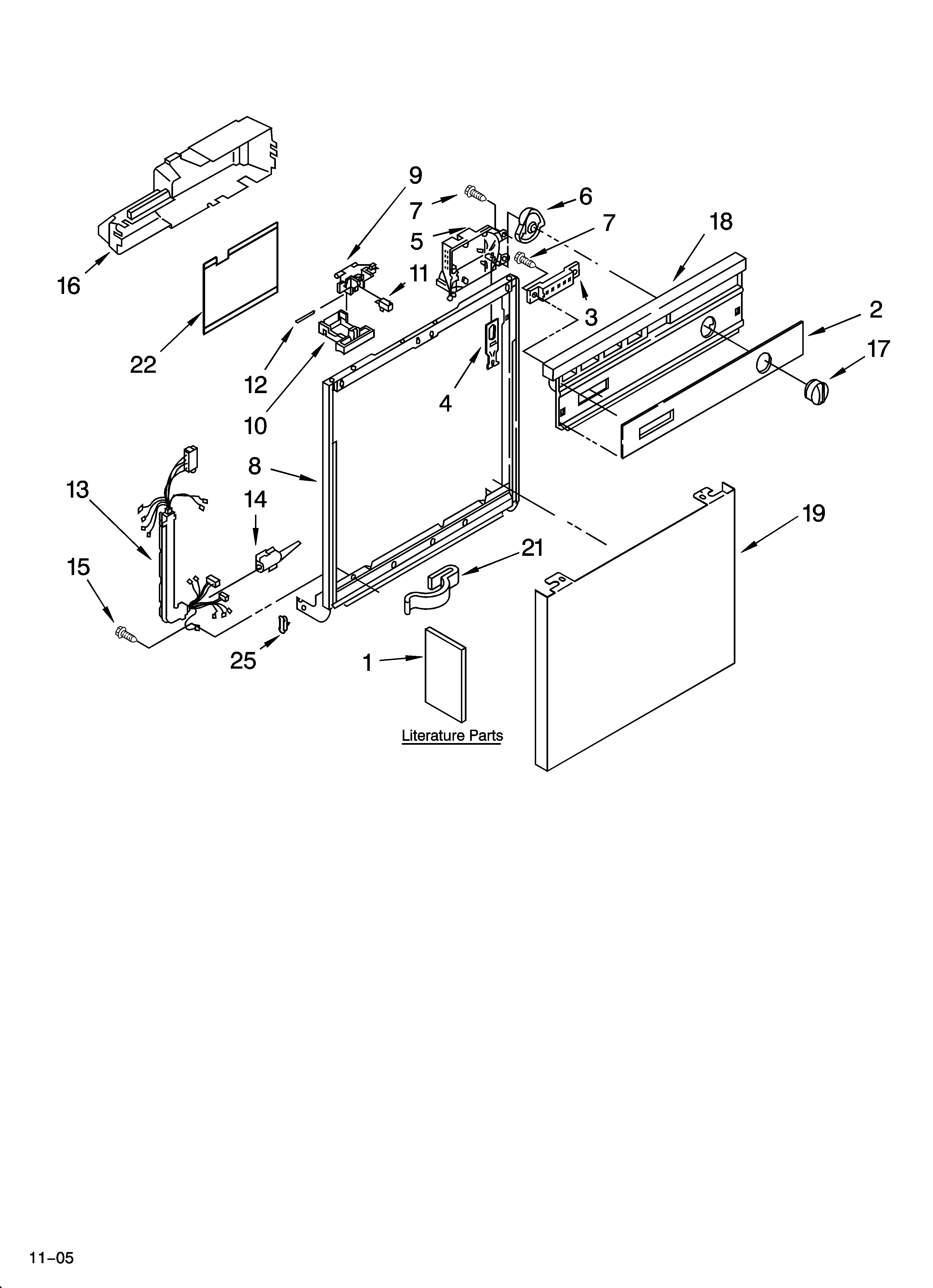 Estate TUD6710PB2 frame and console parts diagram