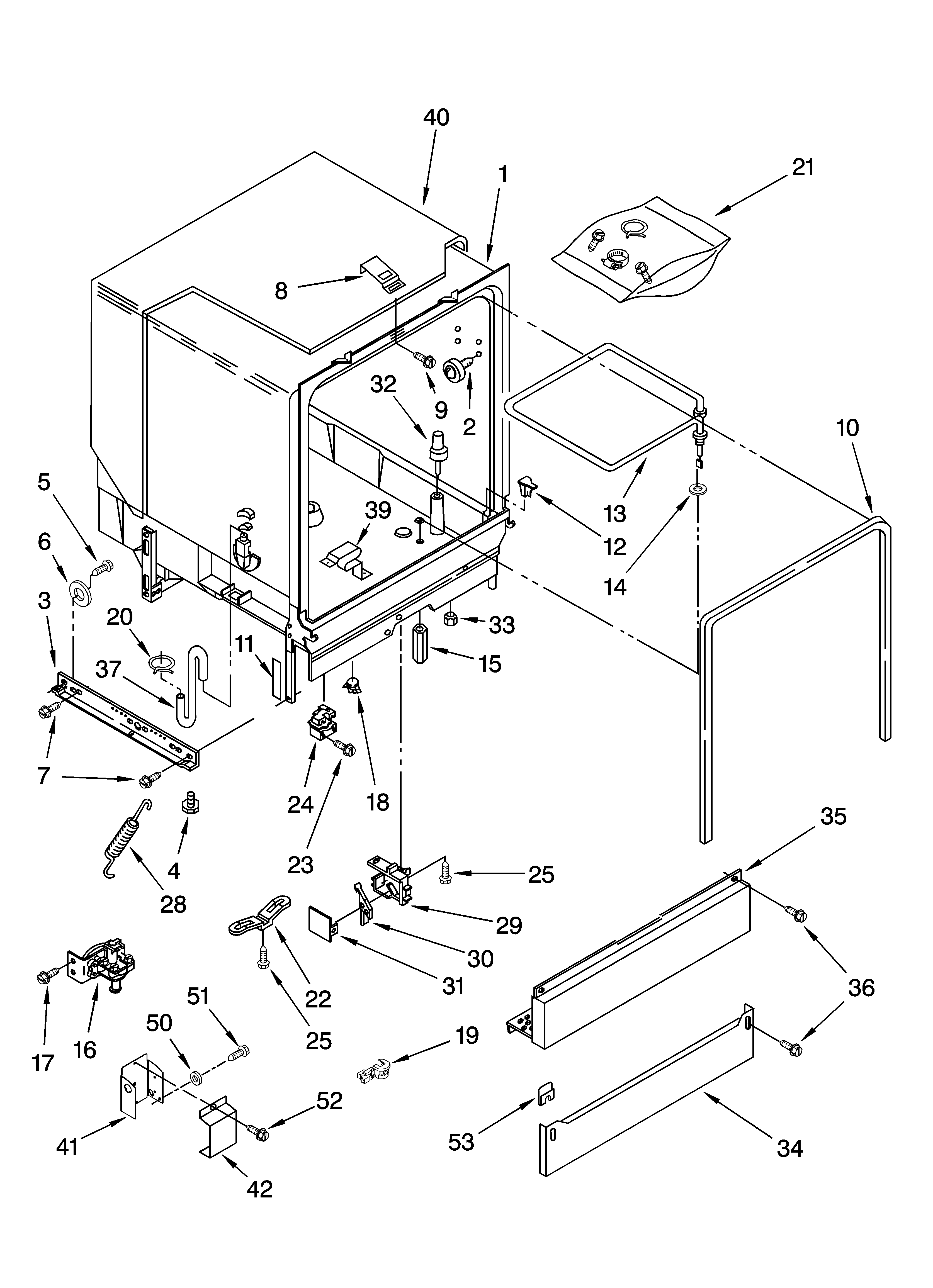 Estate TUD6710PB2 tub assembly parts diagram