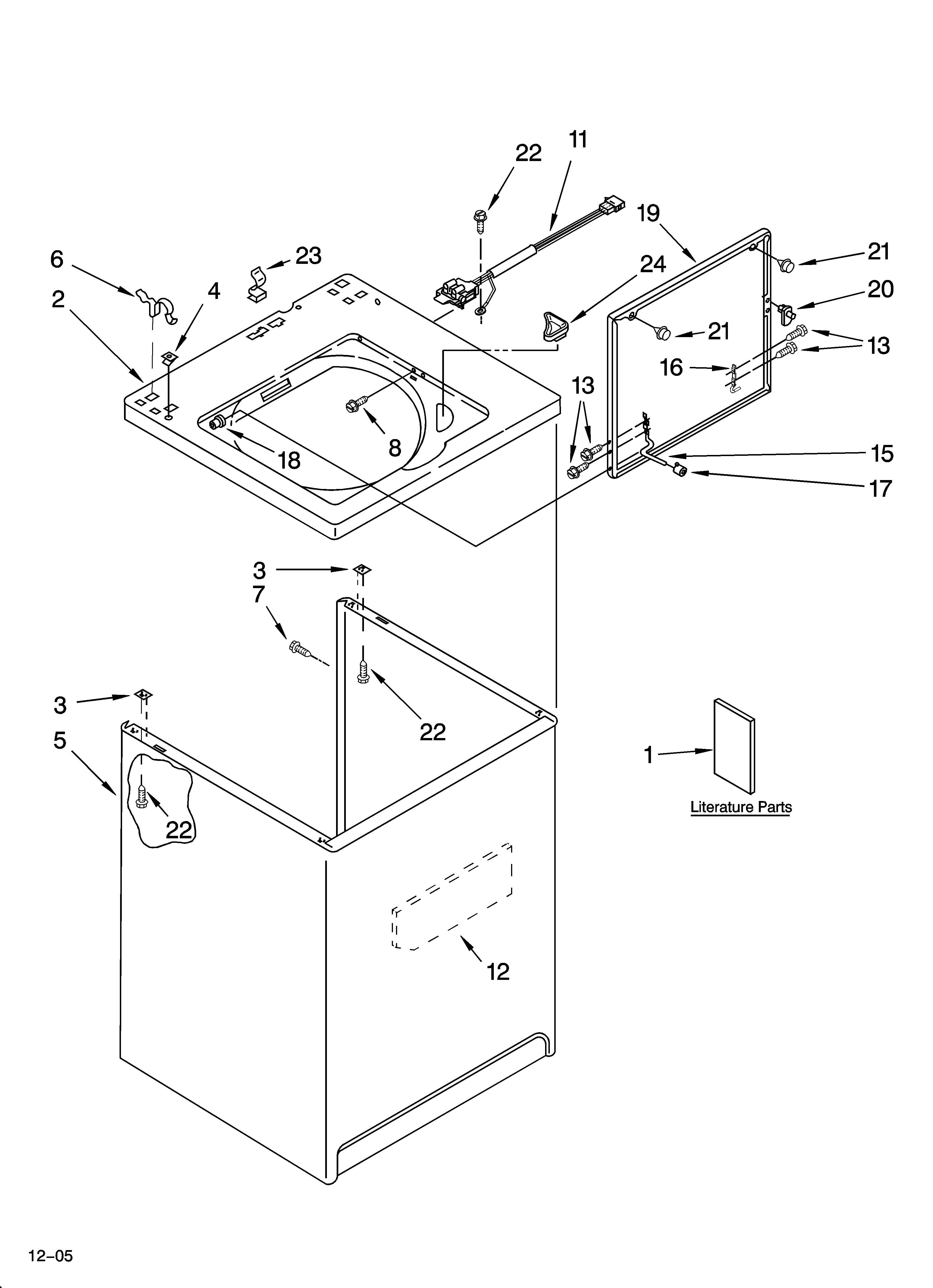 Whirlpool 4PGSC9455JT2 top and cabinet parts diagram