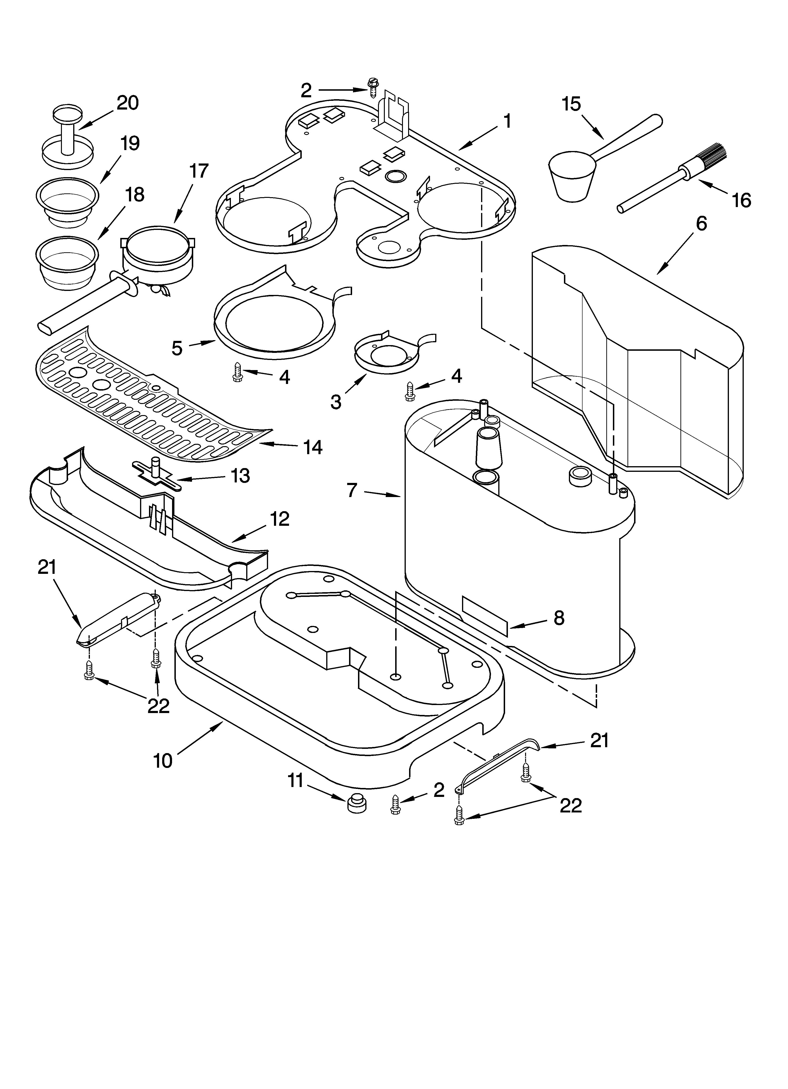 KitchenAid 5KES100EPM0 lower housing and base parts diagram